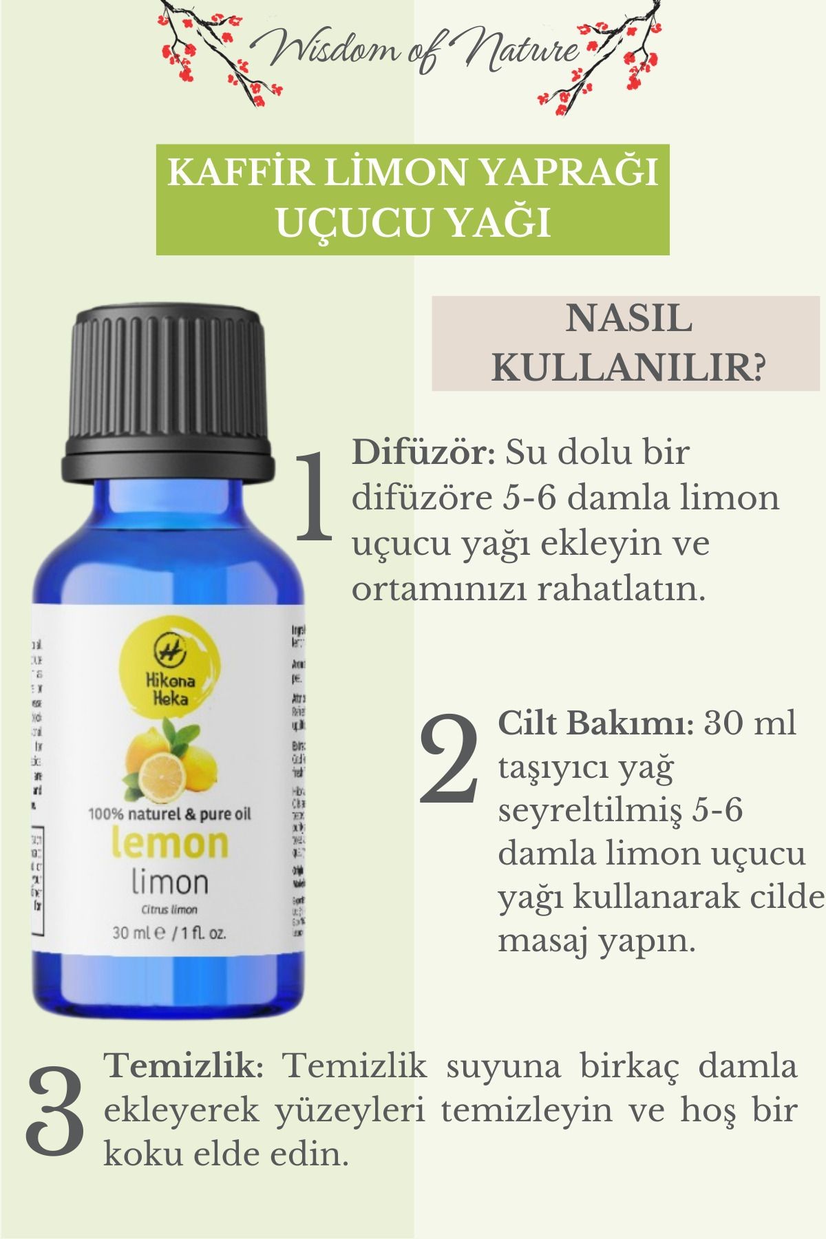 Limon Uçucu Yağı (LEMON ESSENTİAL OİL)%100 Saf Ve Doğal 30 ml