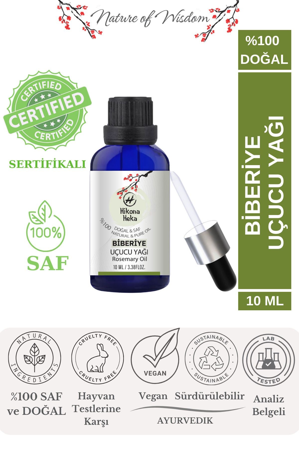 Biberiye Uçucu Yağı (Rosemary Essential Oil) %100 Saf ve Doğal 10 ml