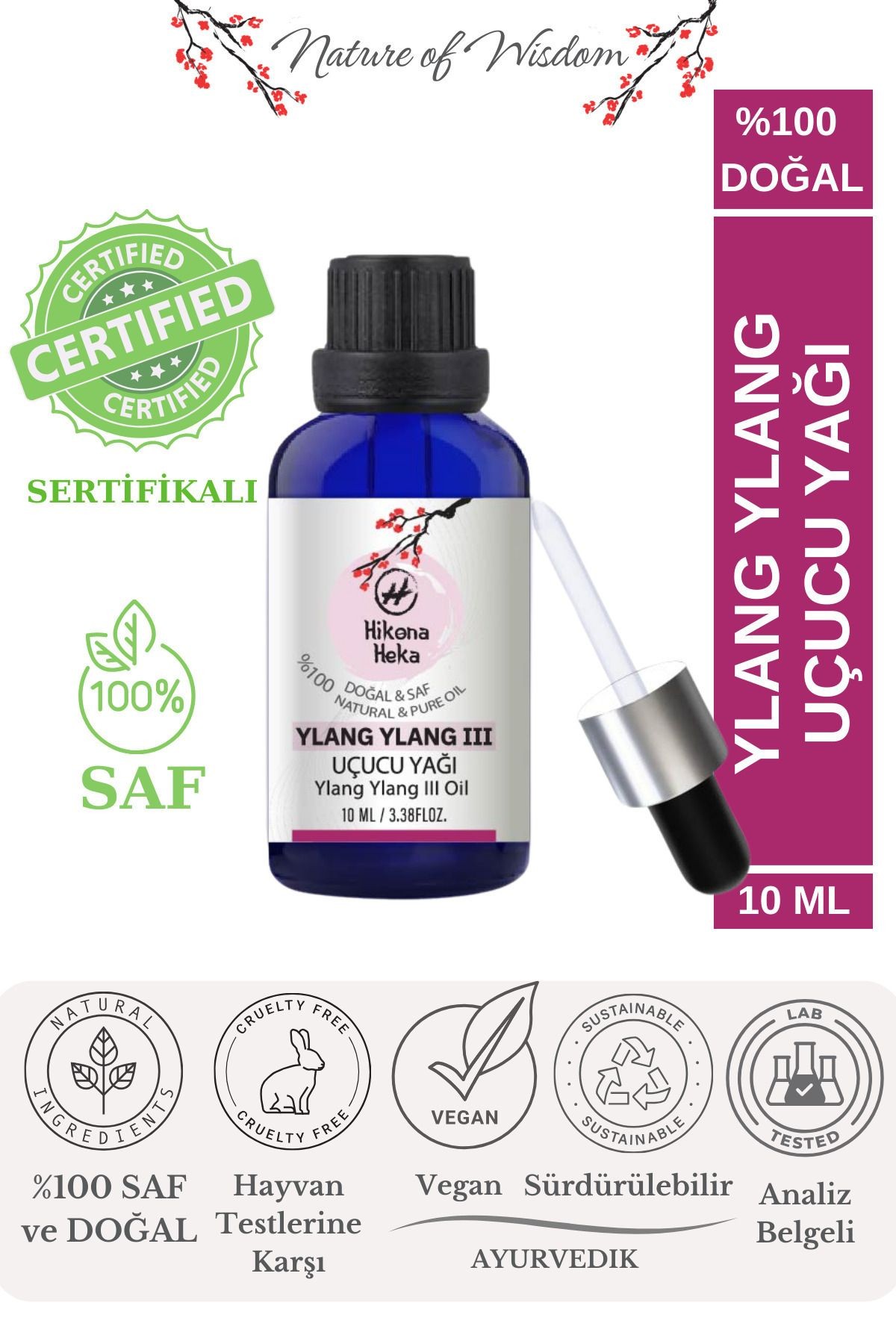 Ylang Ylang Uçucu Yağı (Ylang Ylang Essential Oil) %100 Saf ve Doğal -10 ml