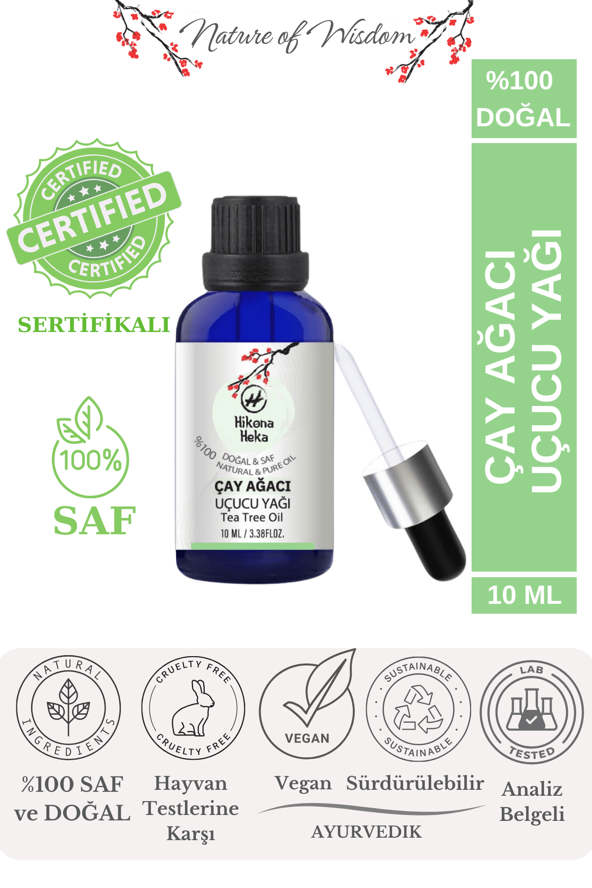 Çay Ağacı Uçucu Yağı (Tea Tree Essential Oil) %100 Saf ve Doğal 10 ml