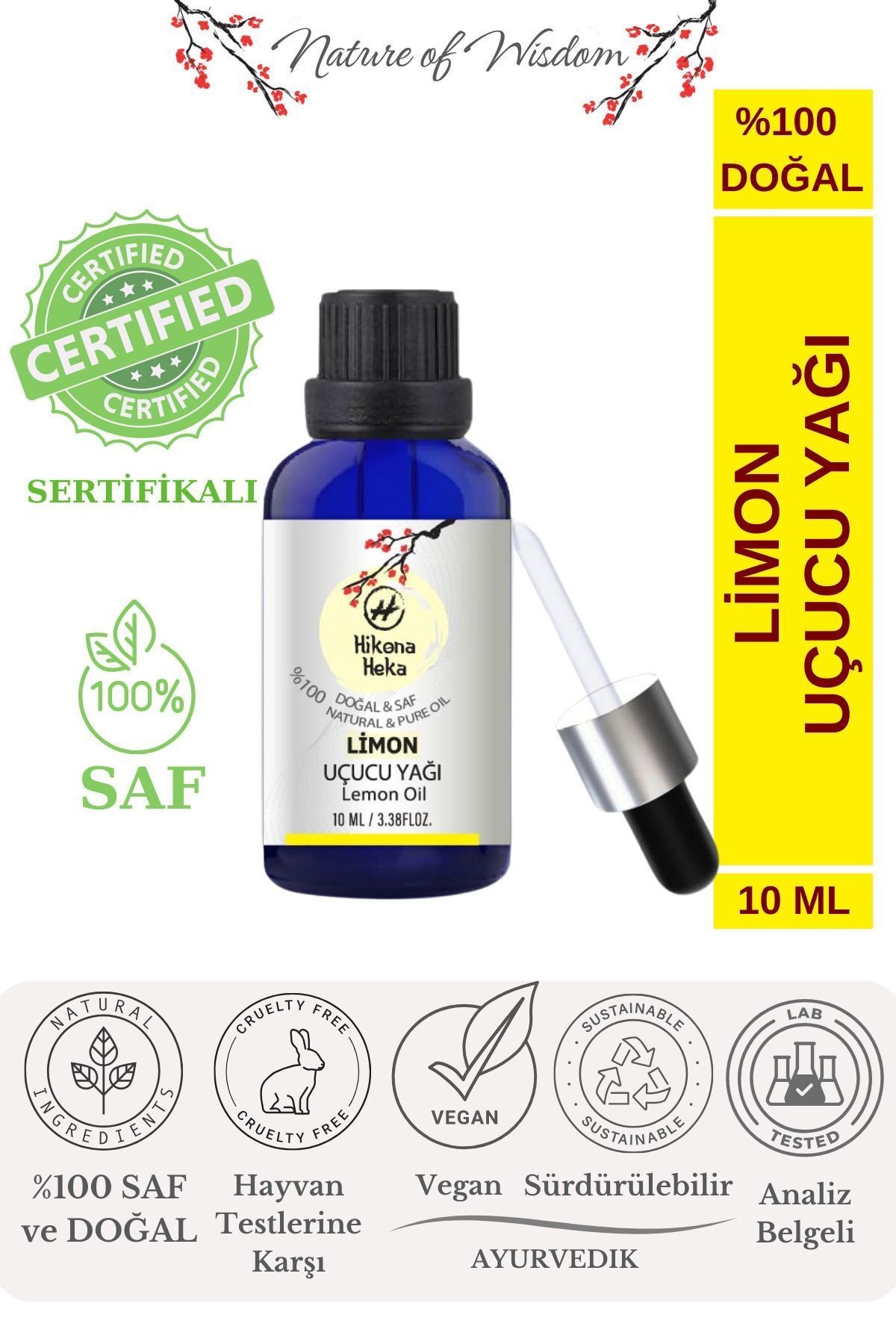 2 Adet Limon Uçucu Yağı (Lemon Essential Oil)Saf ve Doğal Yağ(2x10 ml)