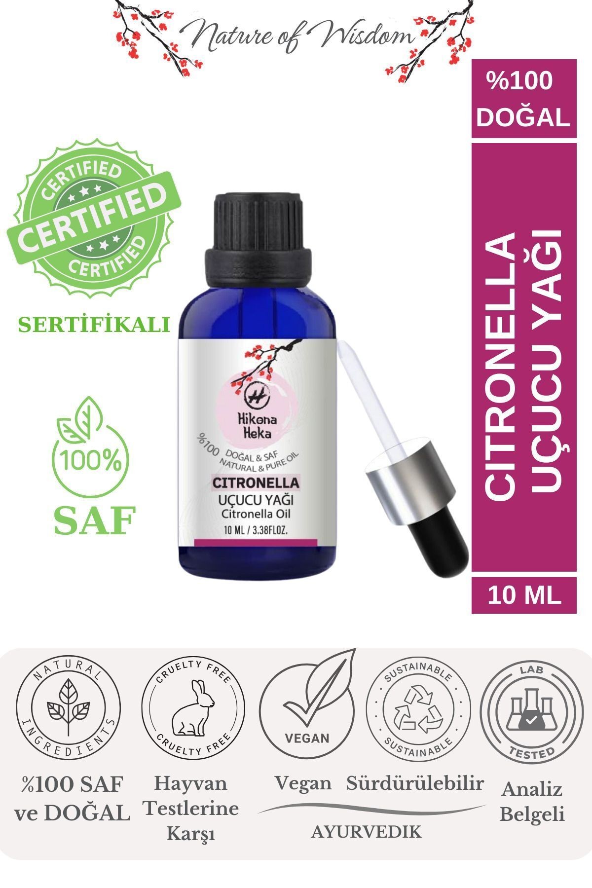 Citronella Uçucu Yağı (citronella Essential Oil ) %100 Saf Ve Doğal 10 ml