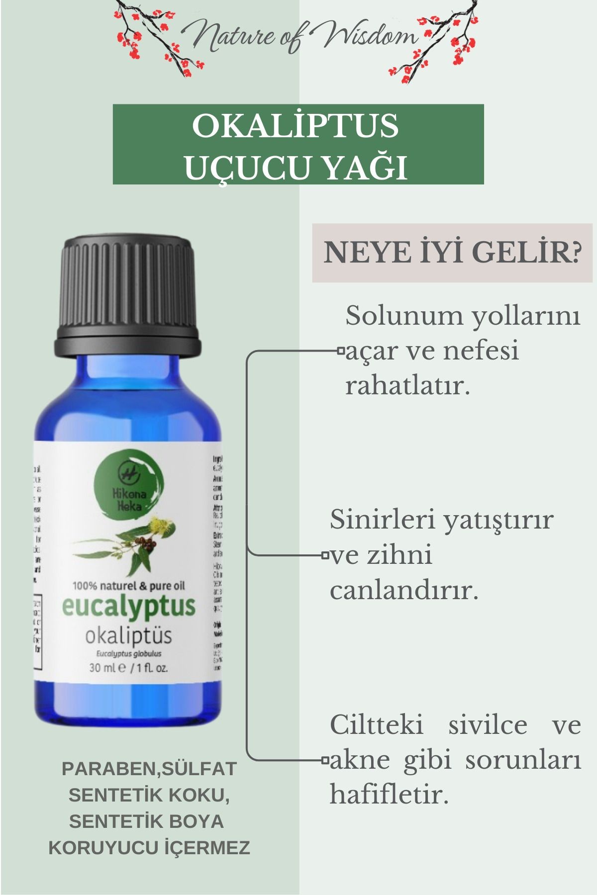 Okaliptus Uçucu Yağı ( Eucalyptus Globulus Essential Oil) %100 Saf Ve Doğal 30 ml