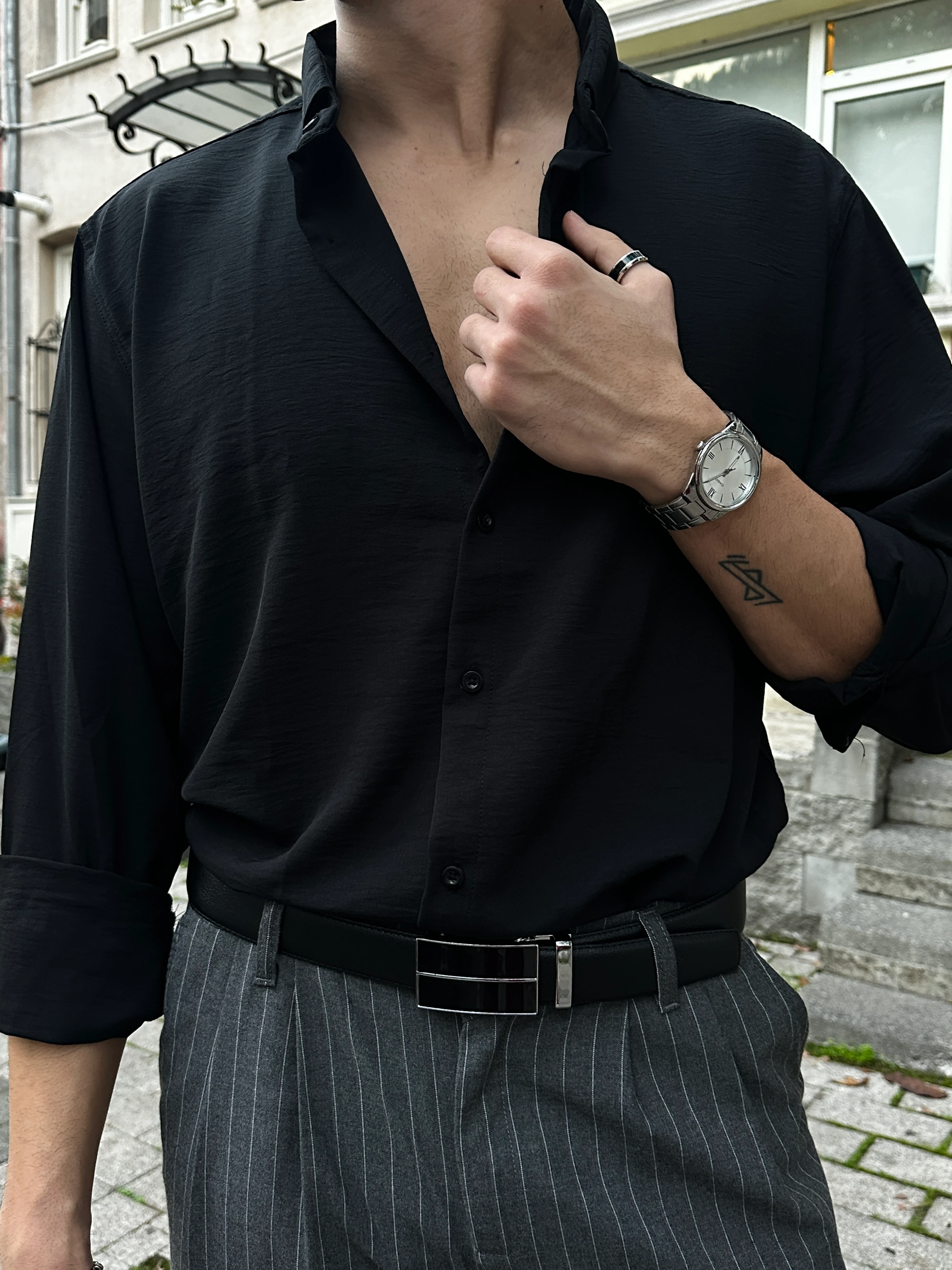 Keçeli Gömleği (Siyah) 