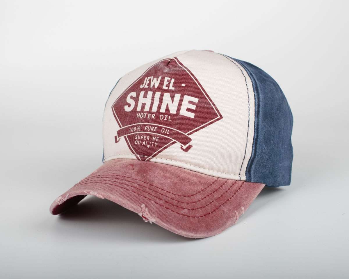 Jewel Shine Yazılı Eskitme Şapka - 1