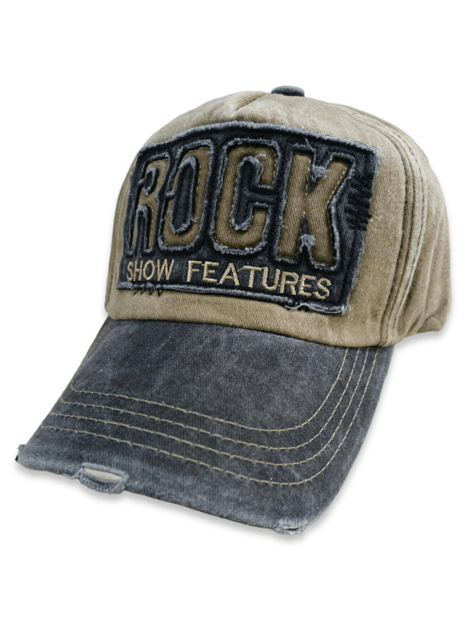 Rock Yazılı Eskitme Şapka