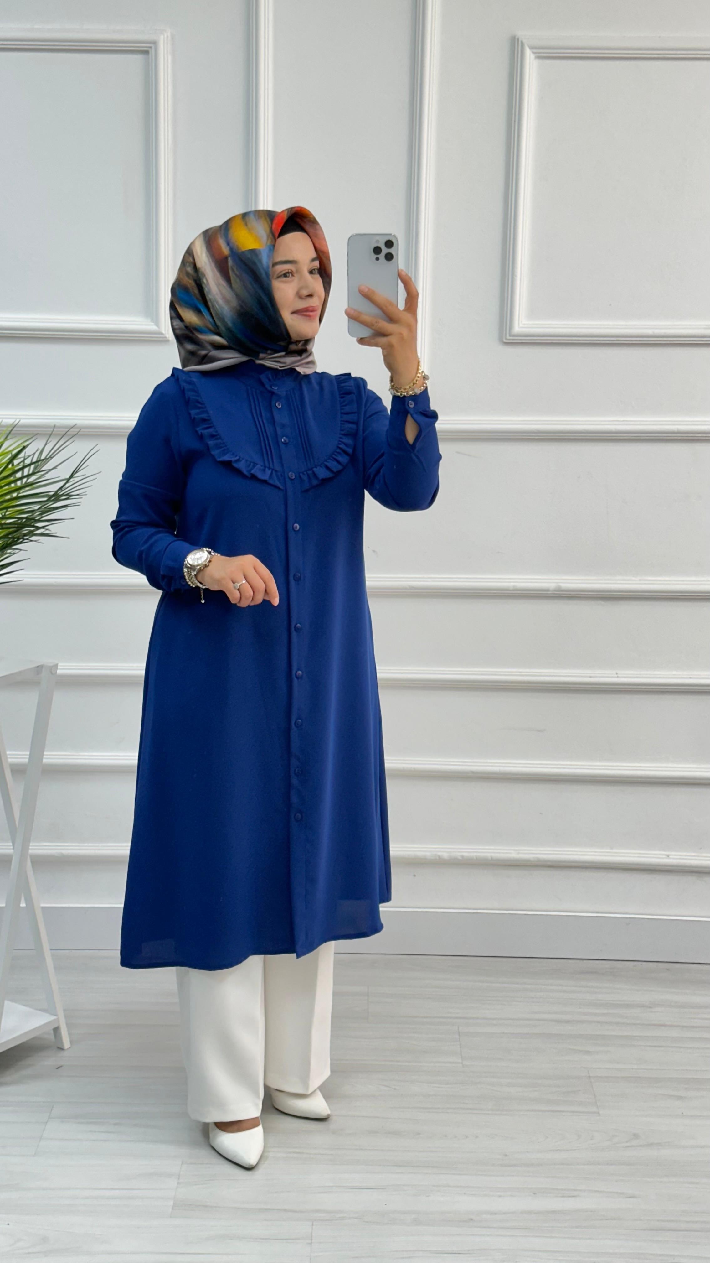 Alesya Önü Fırfırlı Tesettur Tunik 4733