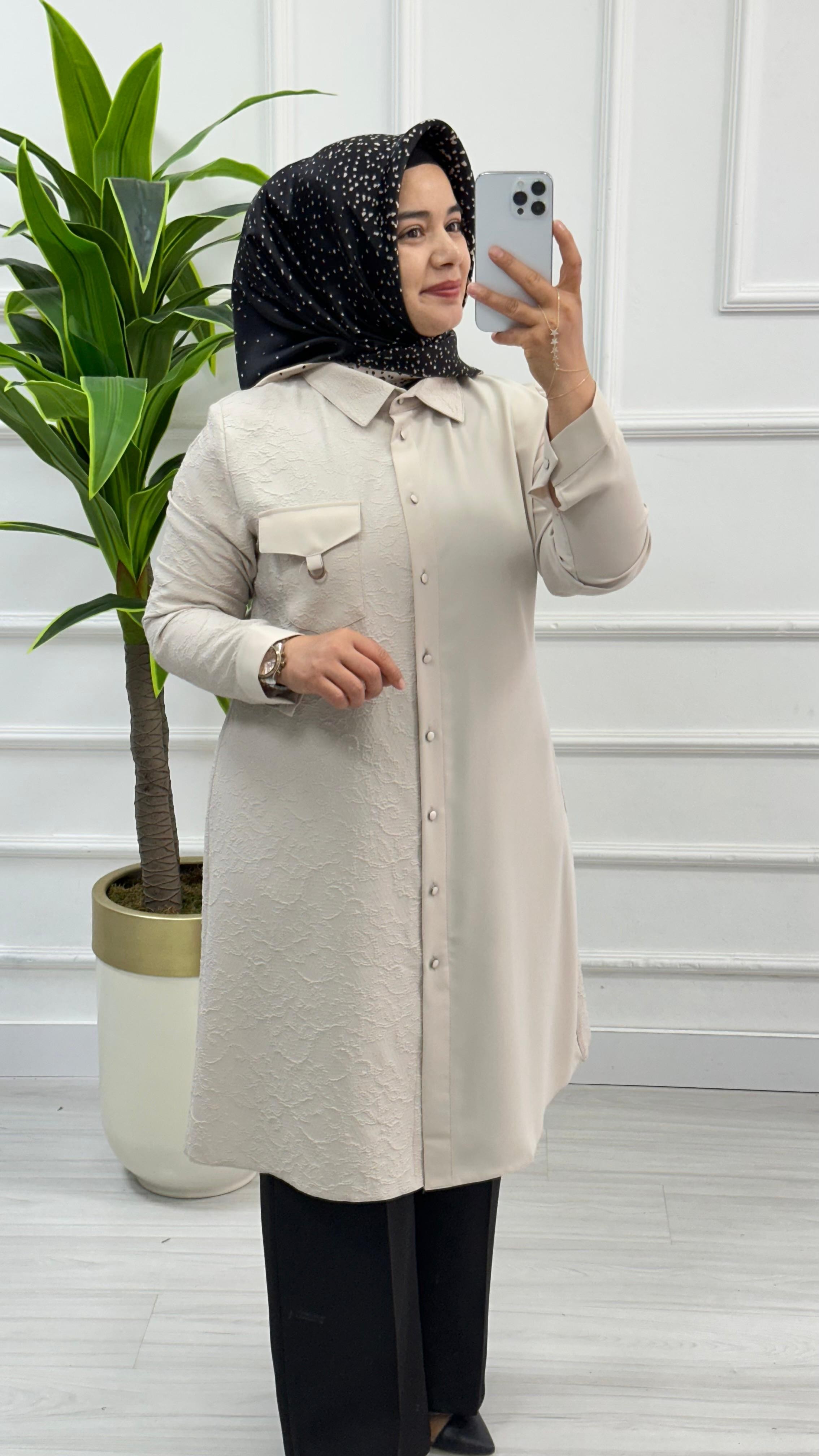 Qetenn Jakarlı Garnili Tunik 2914