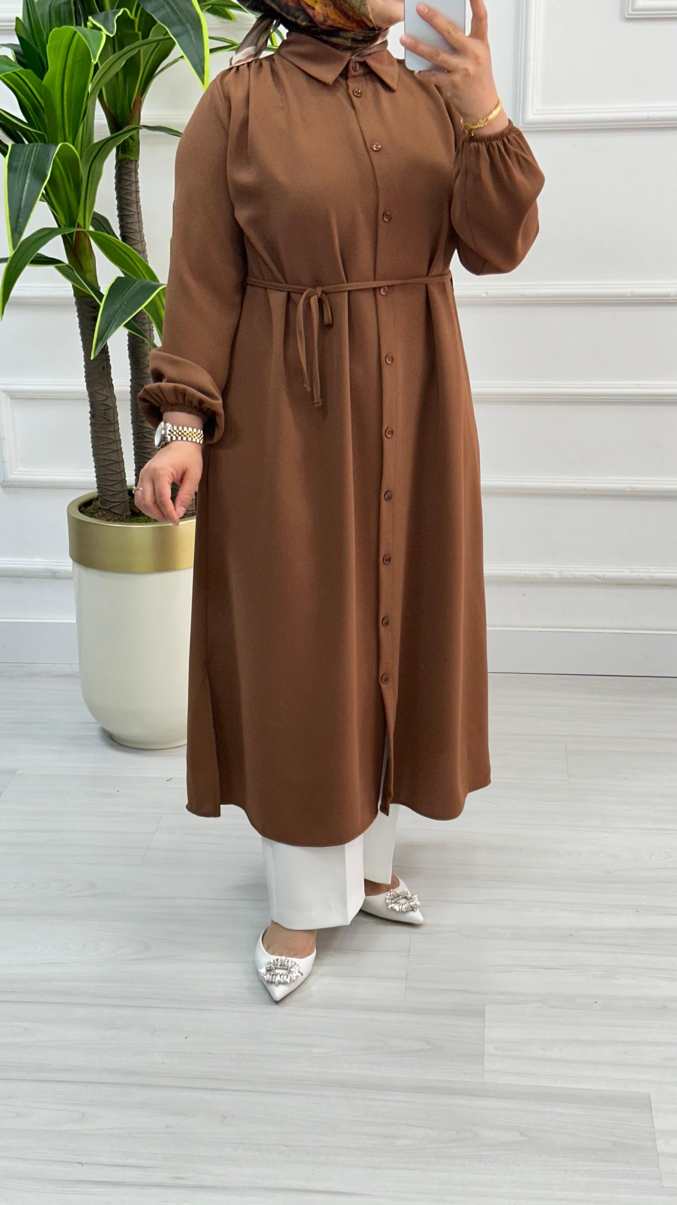 Omuzları Büzgülü Linda Kumaş Tunik 1562
