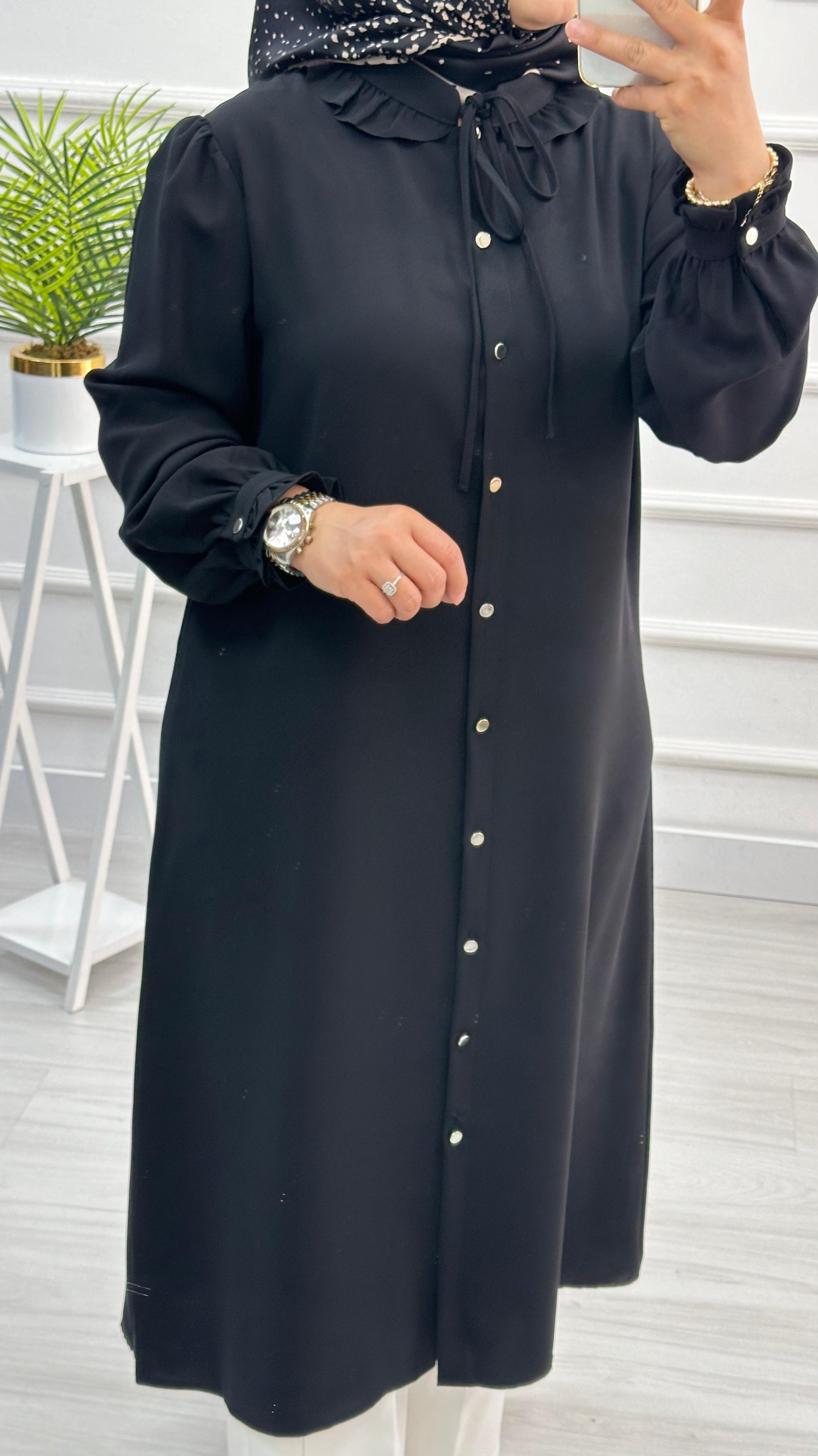 Alesya Yakası Fırfırlı Uzun Tunik 4608