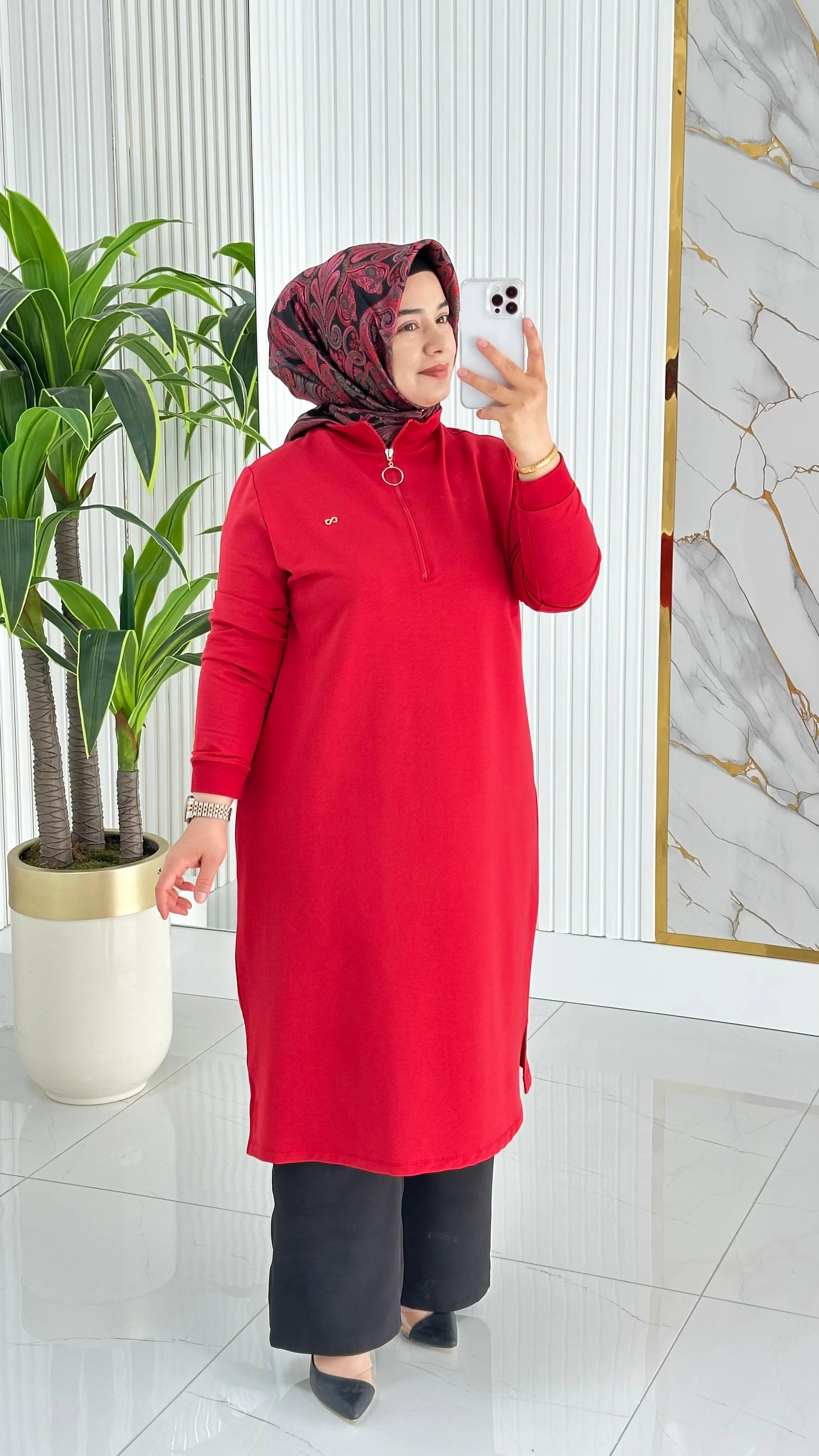 Dik Yaka Ribanalı Swet 7568 - Mercan