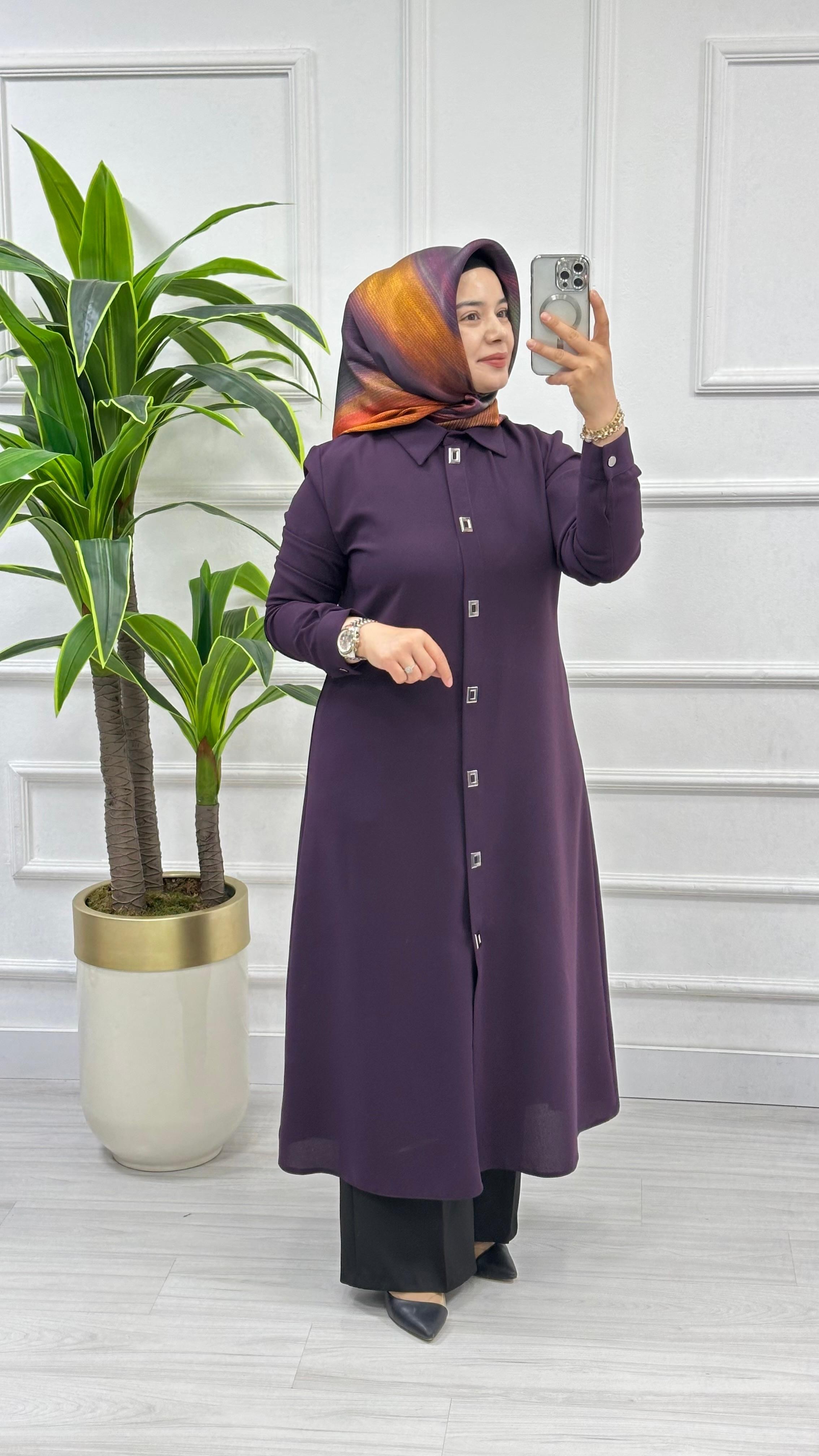 Çınar Özkan Çıt Çıtlı Uzun Tunik 2132
