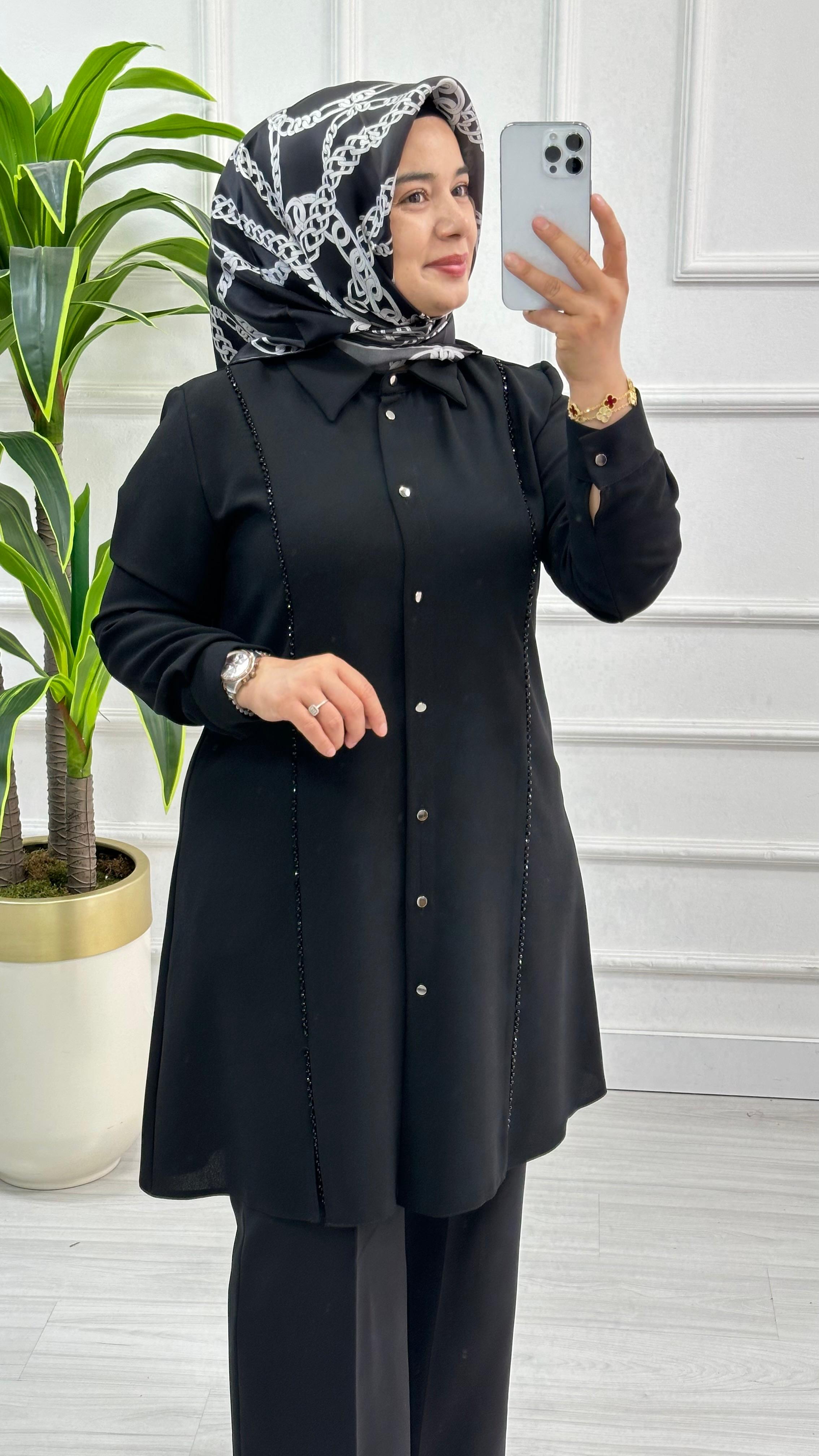 Çınar Özkan Boydan Taş İşlemeli Tunik 2060