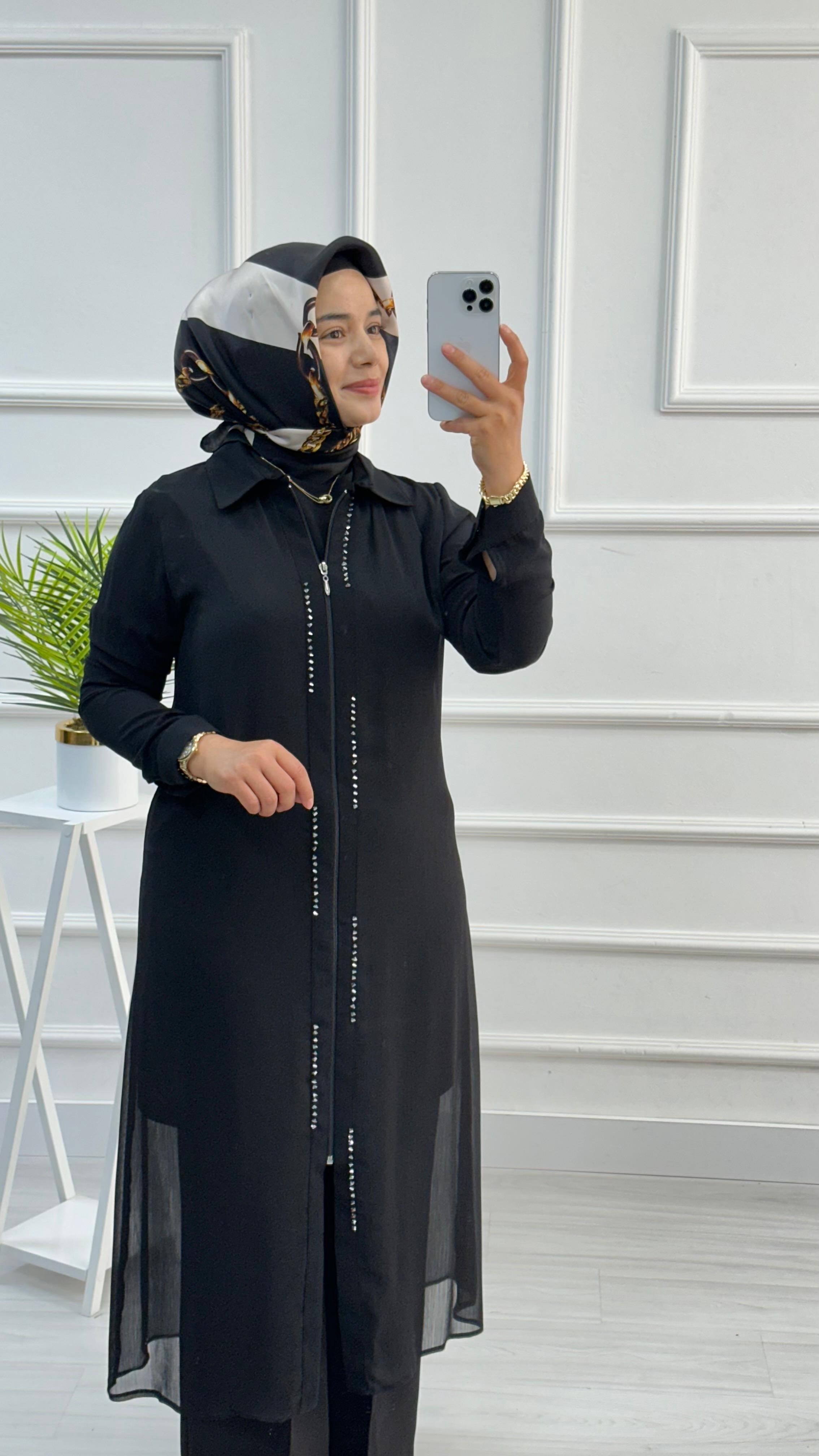 Şifon Taşlı Giyçık 4708