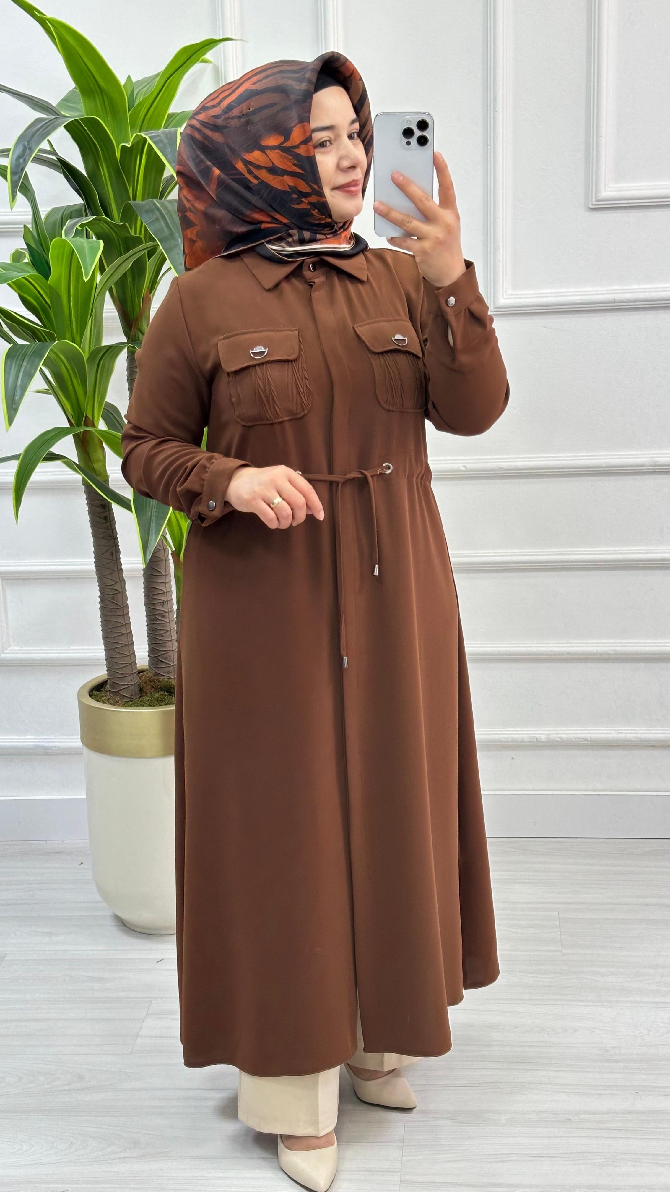 Moda Perfect Beli Büzgülü Gizli Düğmeli Uzun Boy Giy Çık 1550