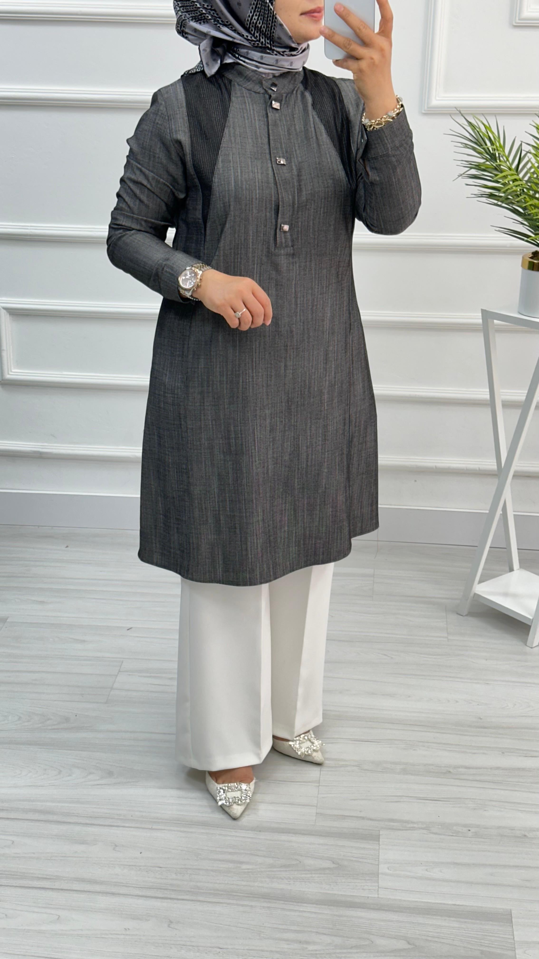Wonna Tencel File Detaylı Tunik 2823