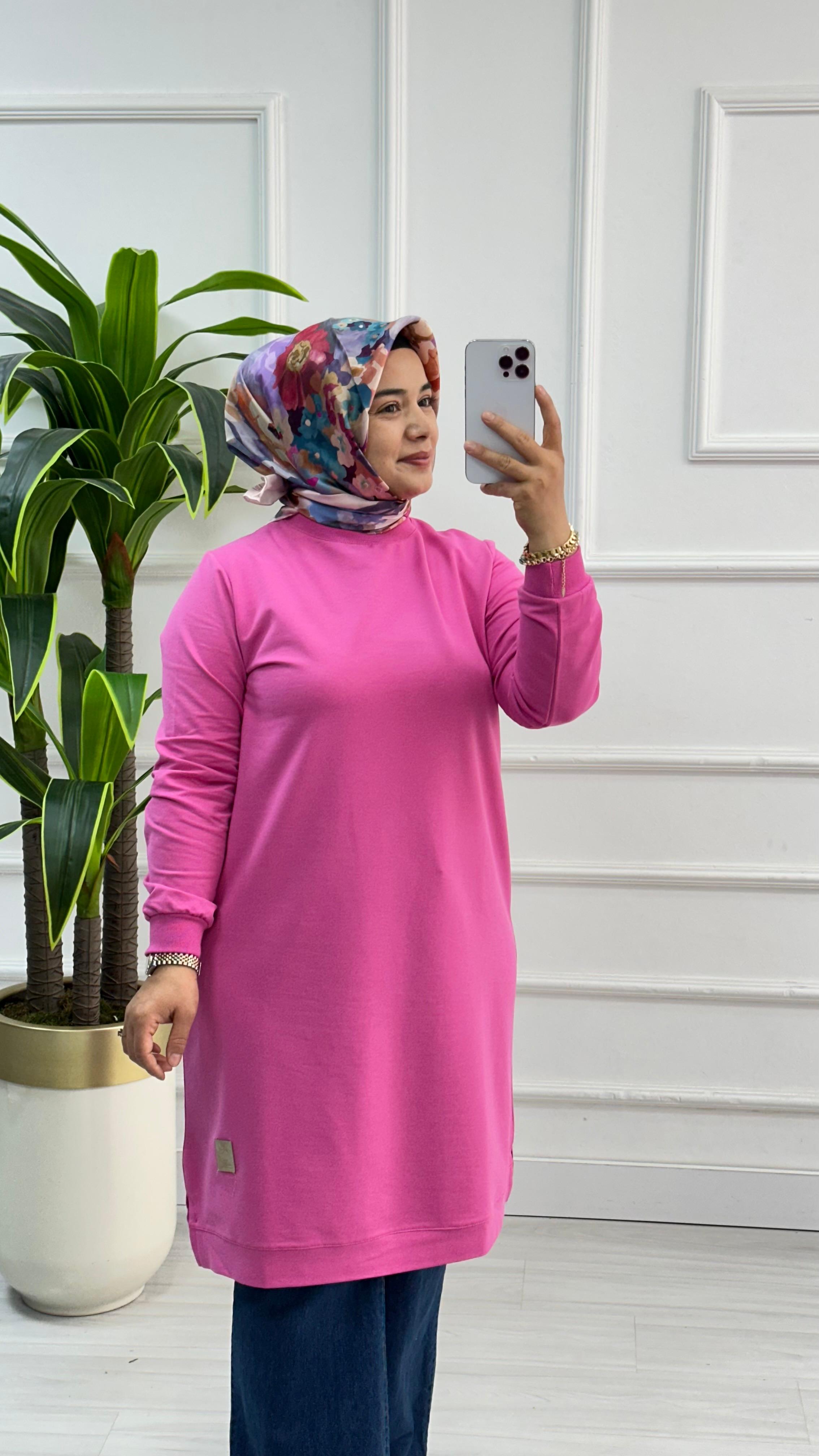 Kado Klasik Uzun Tunik 7194 - Pembe