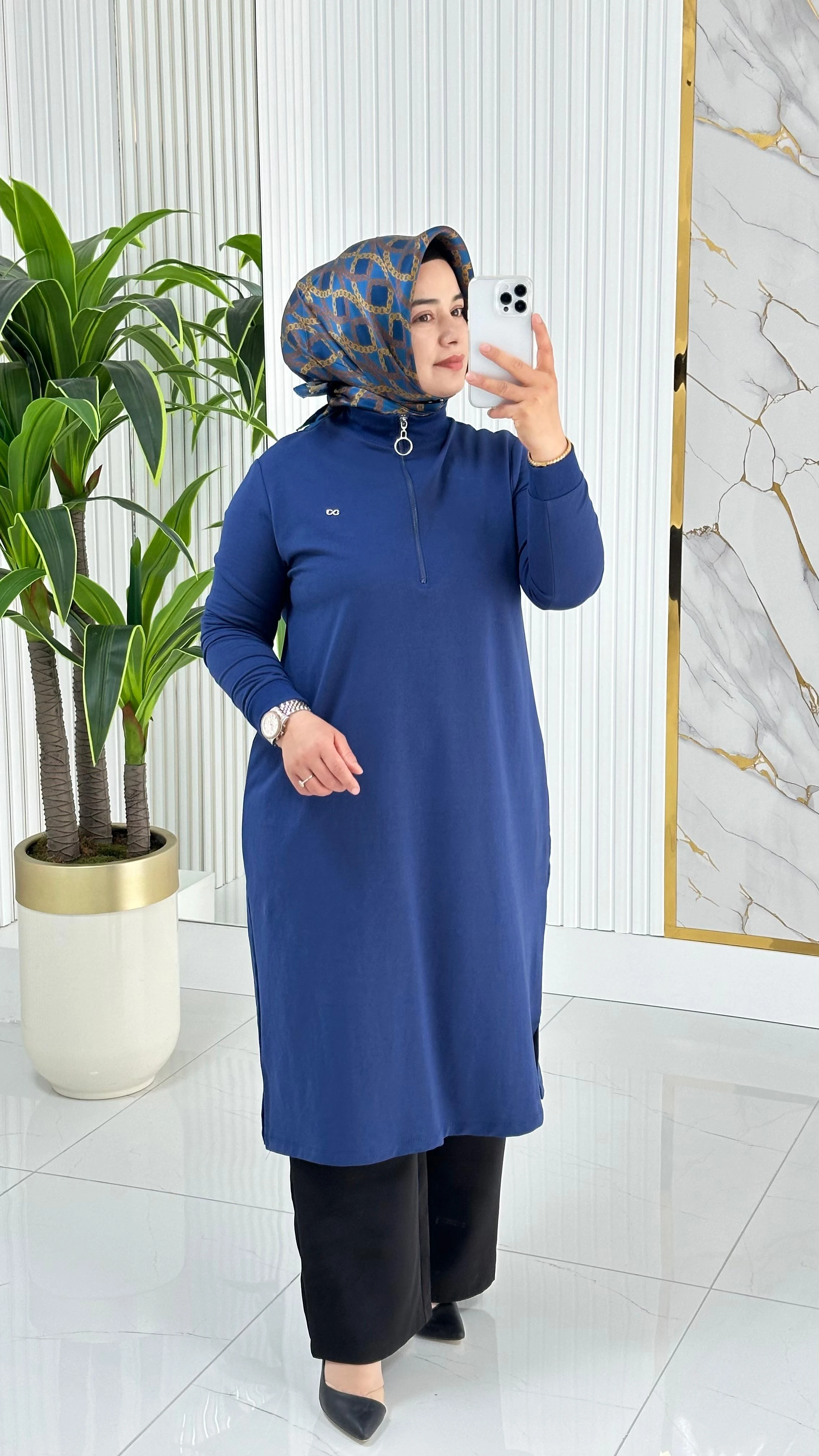 Dik Yaka Ribanalı Swet 7568 - Saks