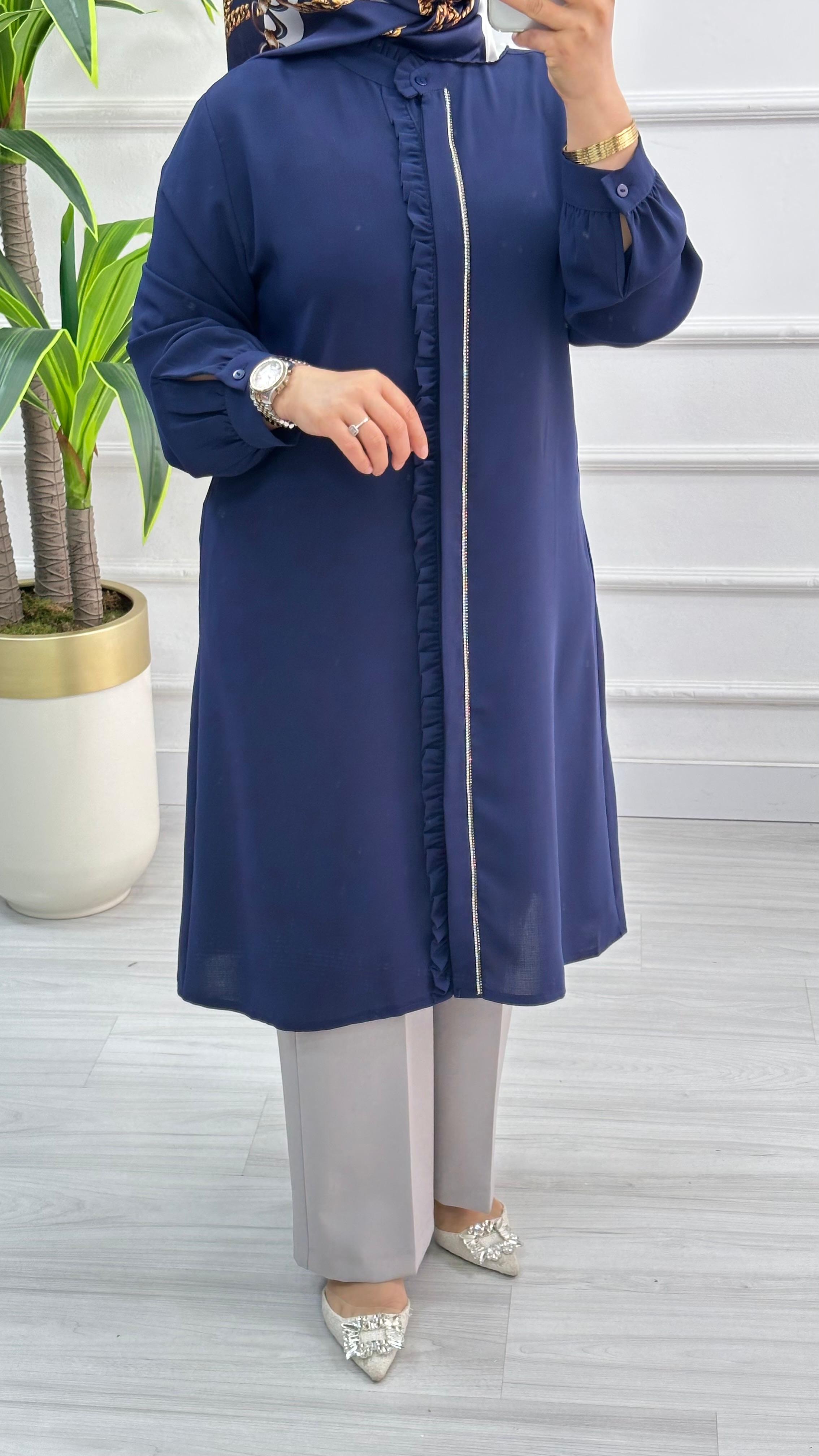 Alesya Önü Fırfır ve Taş Detaylı Tunik 4884