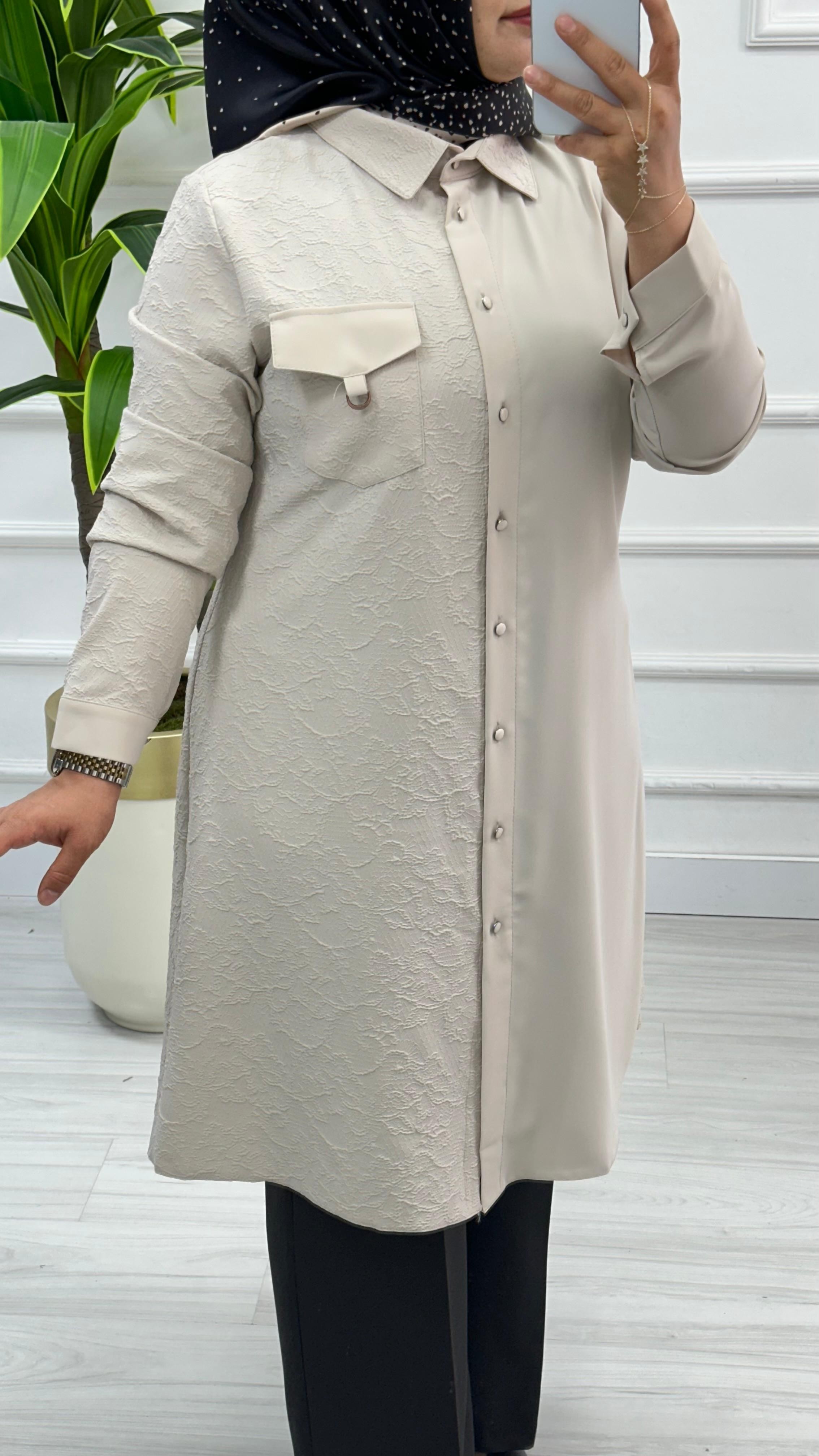 Qetenn Jakarlı Garnili Tunik 2914