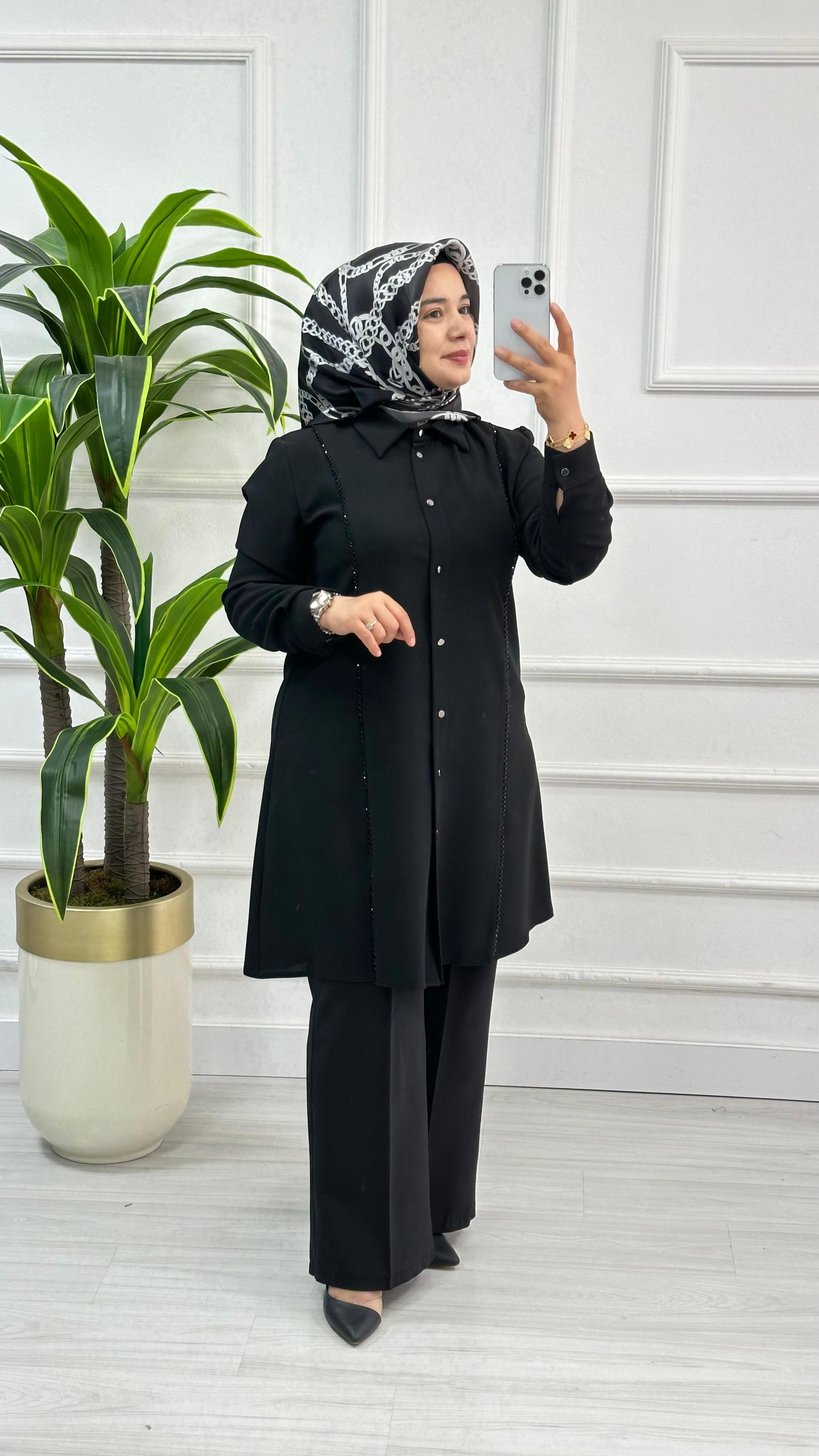 Çınar Özkan Boydan Taş İşlemeli Tunik 2060