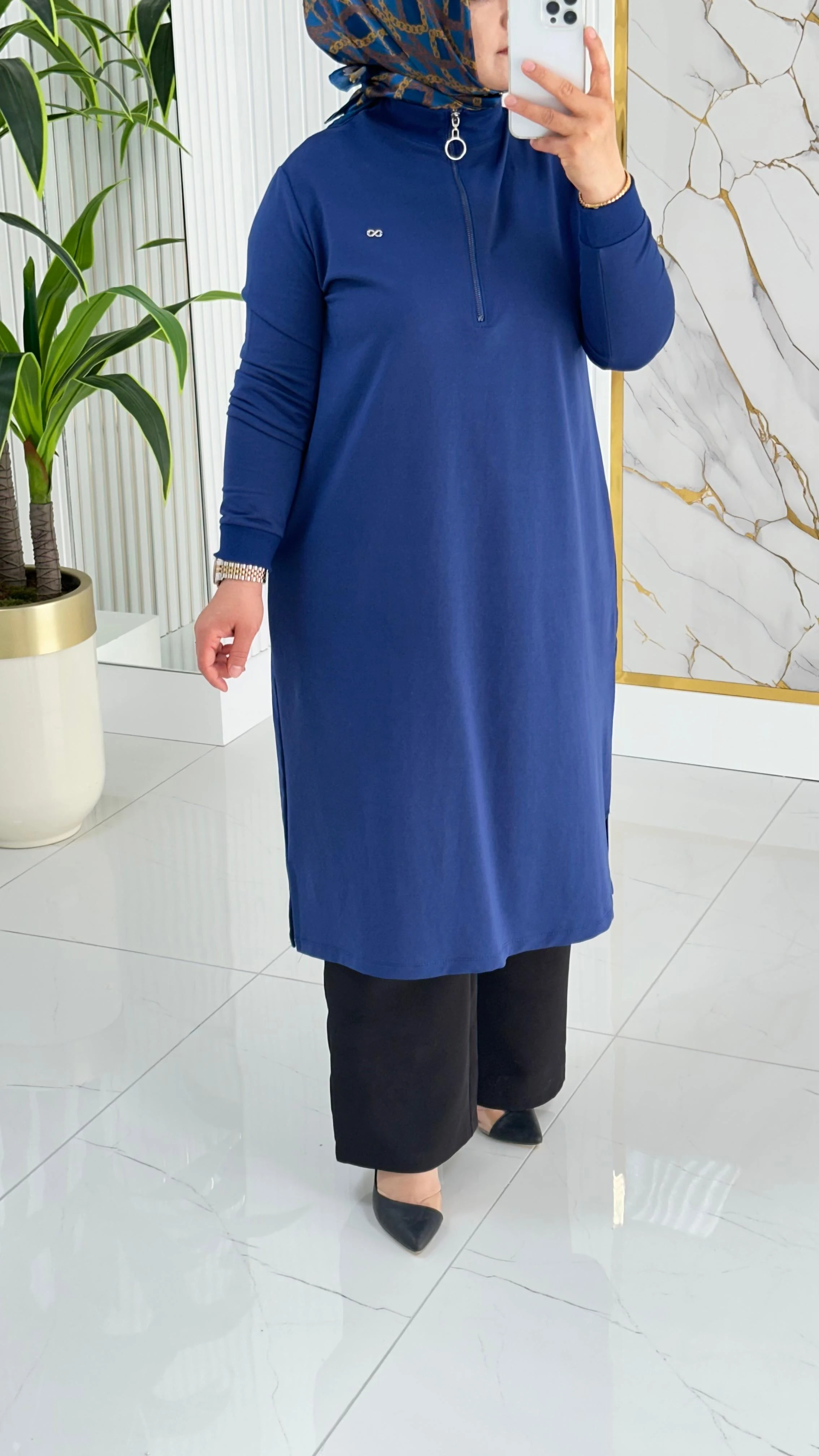 Dik Yaka Ribanalı Swet 7568 - Saks