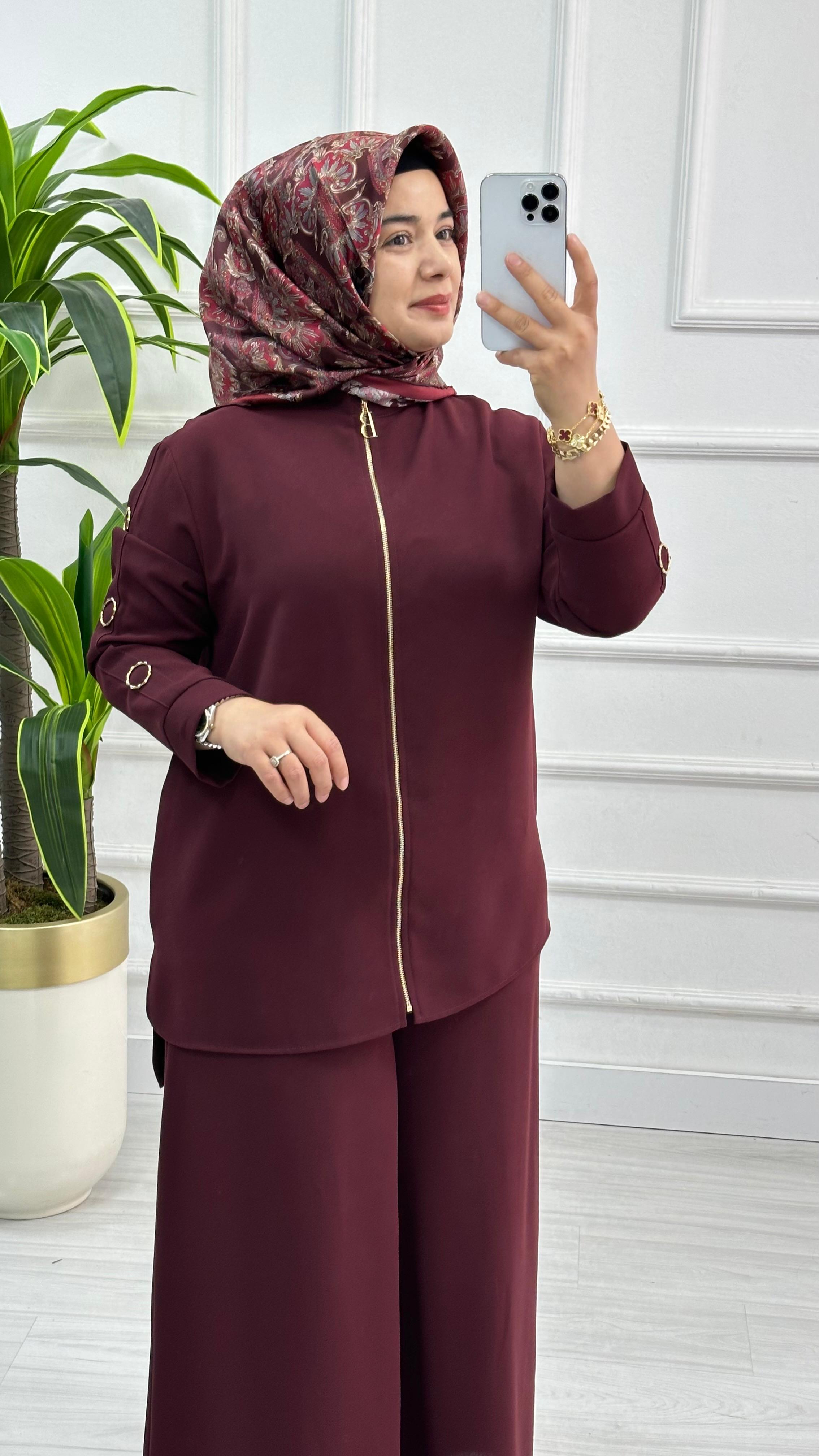 Belli (Armine) Ceket ve Pantolonlu Krep Takım 6001