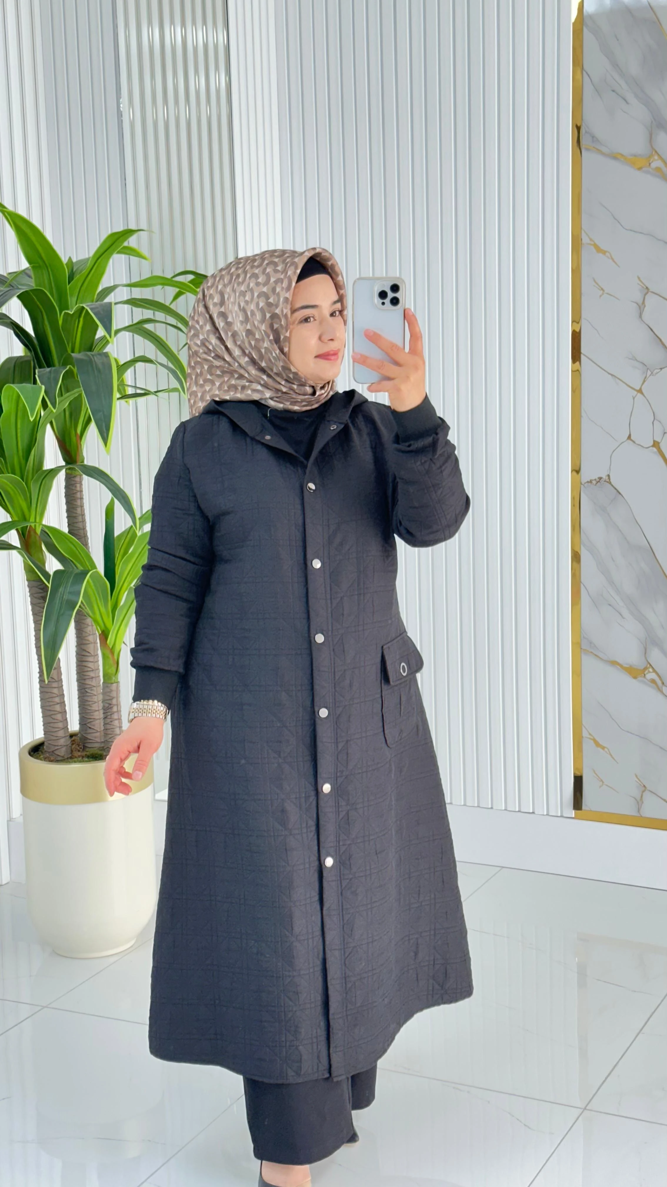 Çınar Özkan Önü Fermuarlı Cepli Kadın Kapitone Kap 2267