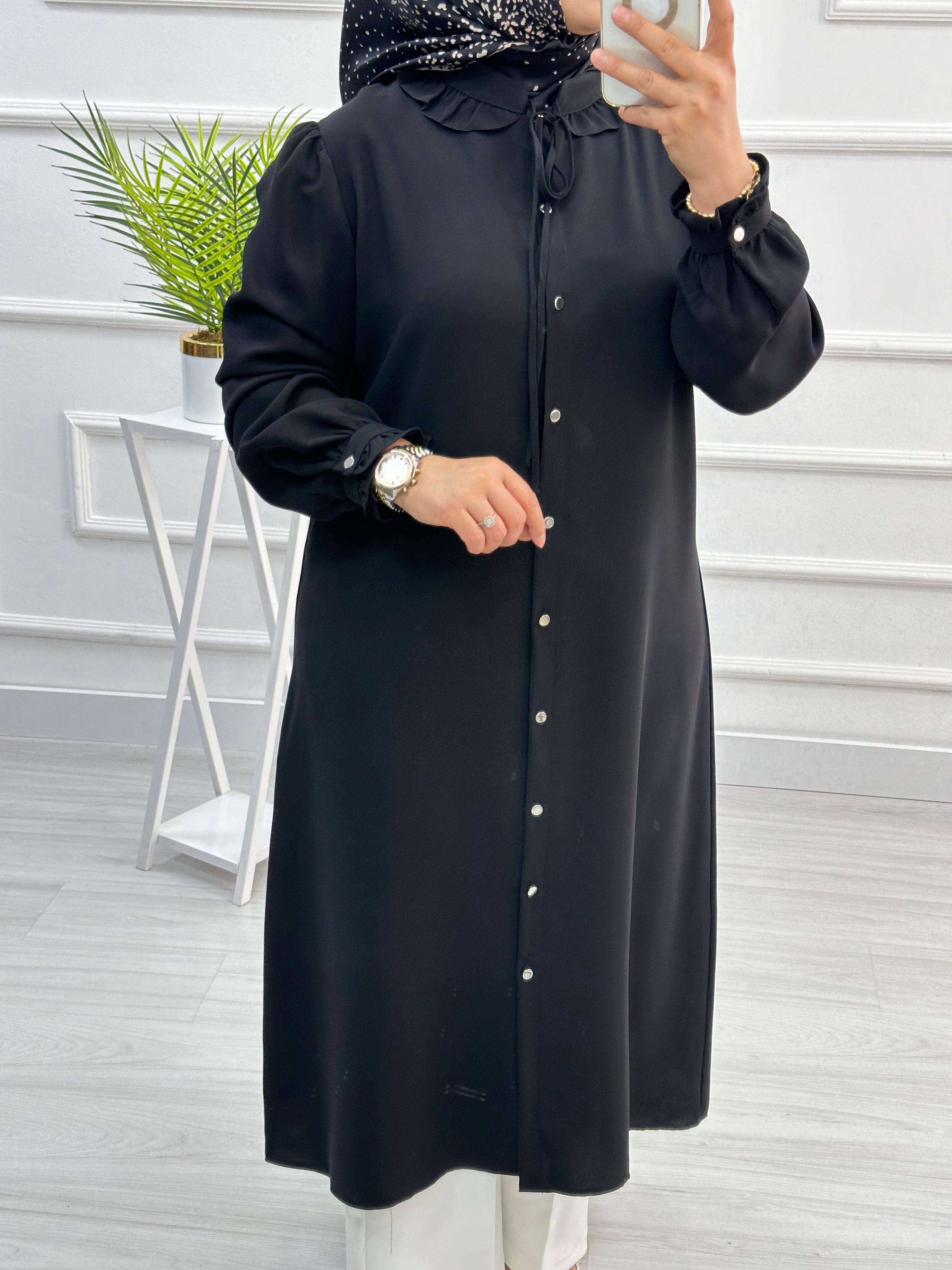Alesya Yakası Fırfırlı Uzun Tunik 4608