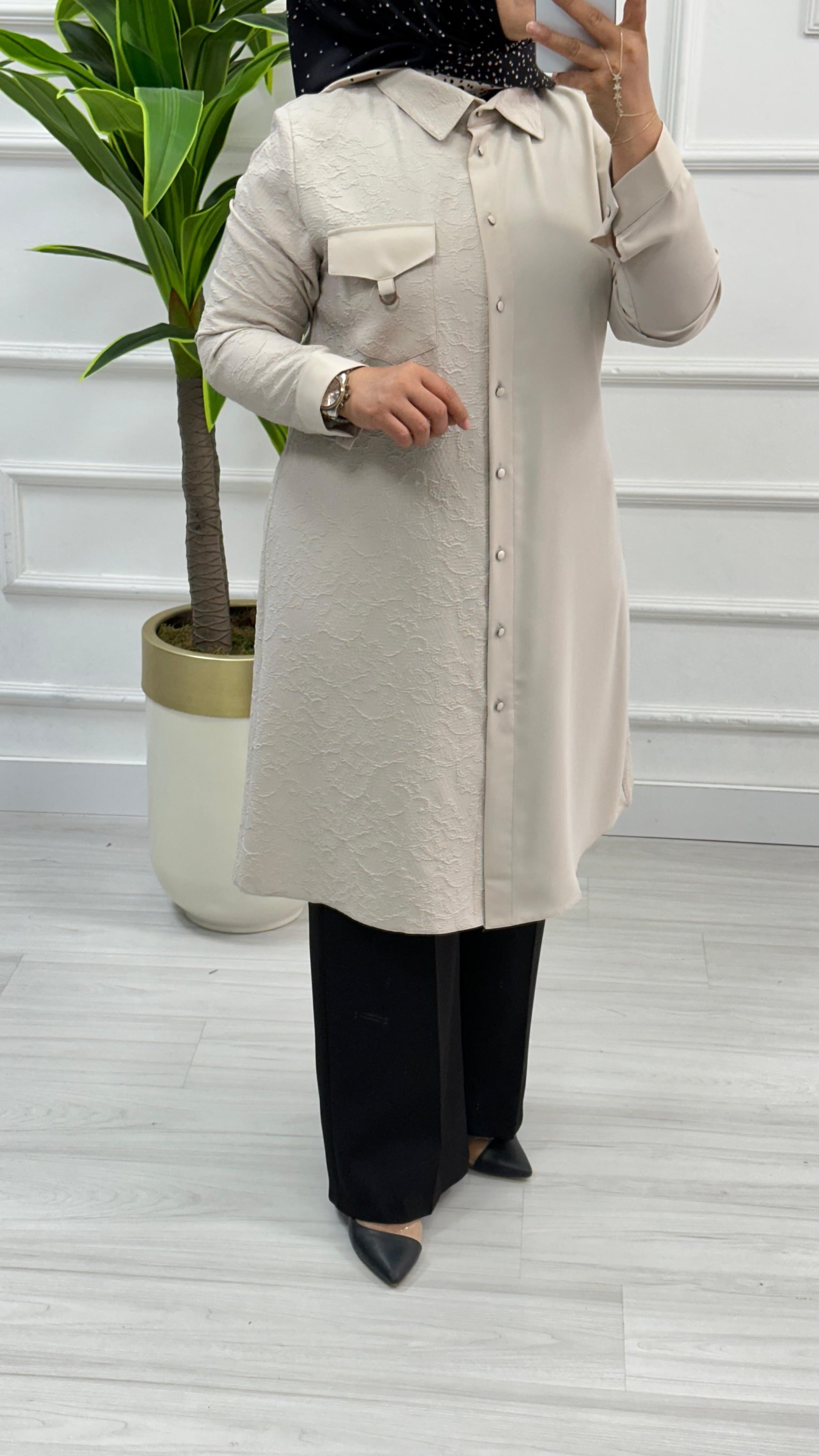 Qetenn Jakarlı Garnili Tunik 2914