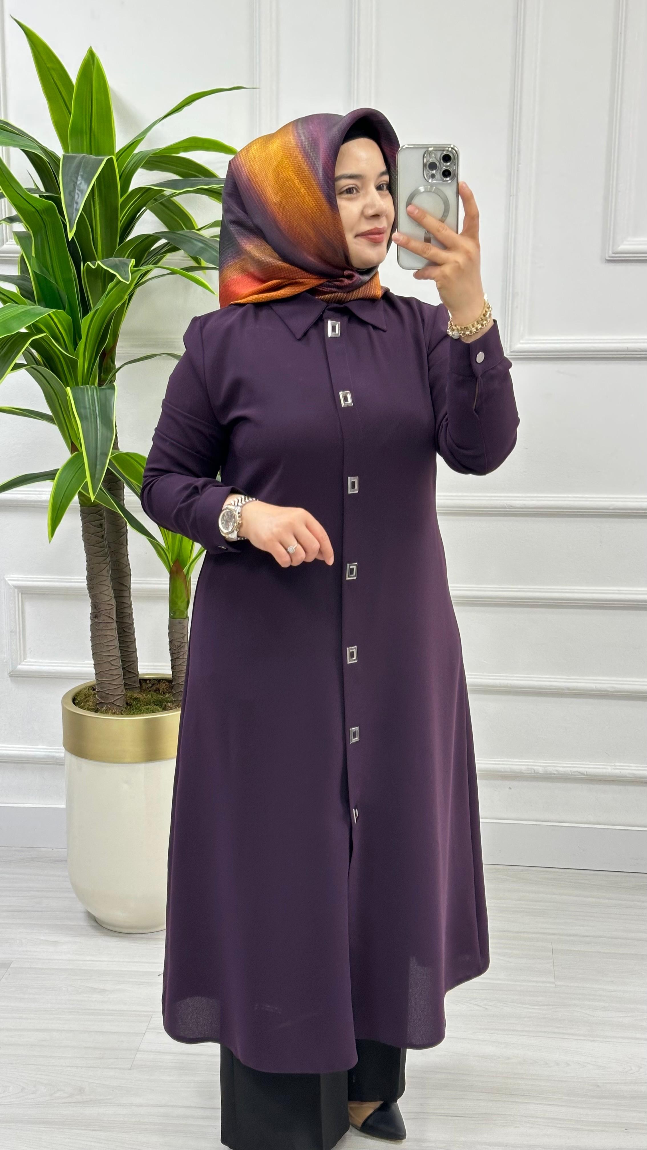 Çınar Özkan Çıt Çıtlı Uzun Tunik 2132