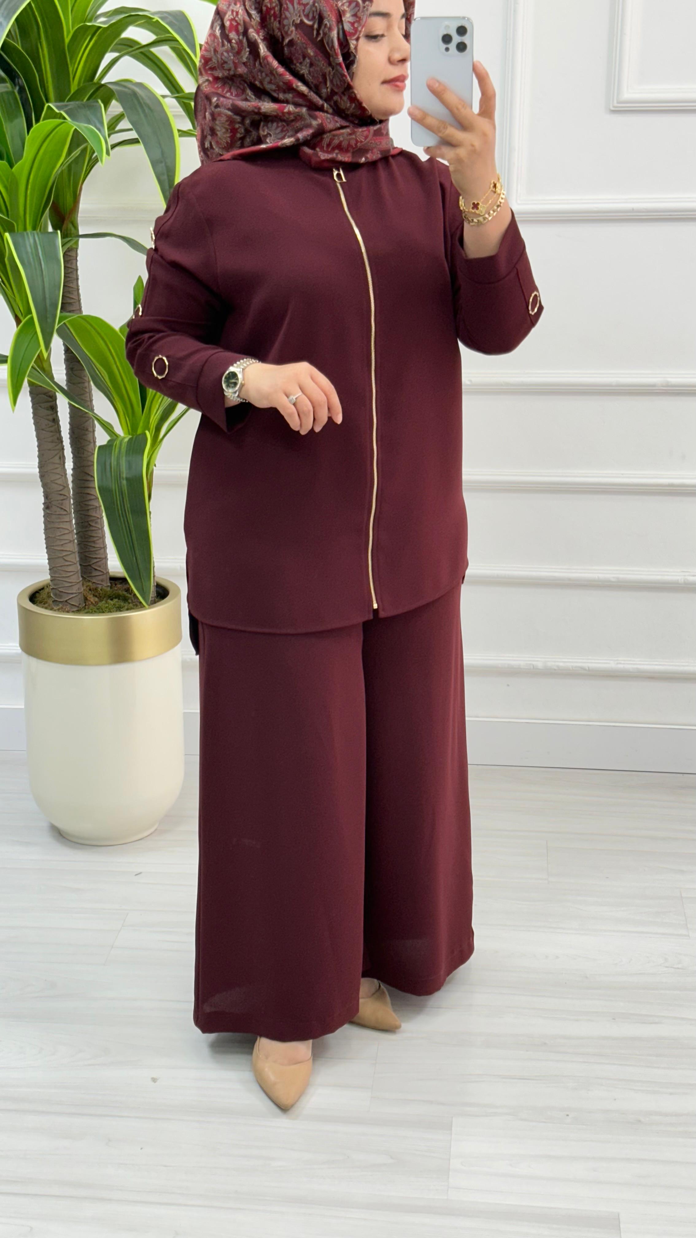 Belli (Armine) Ceket ve Pantolonlu Krep Takım 6001