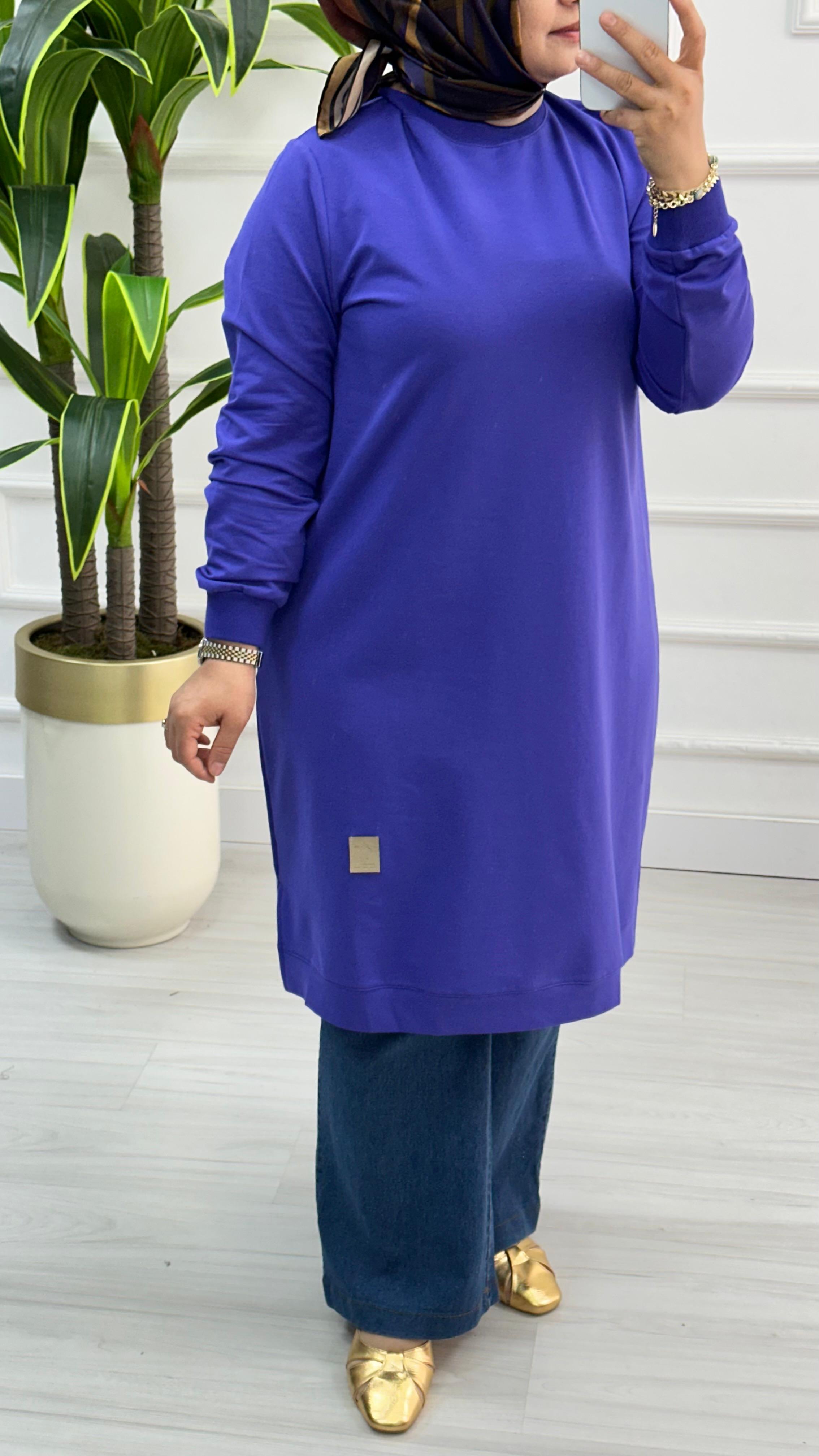 Kado Klasik Uzun Tunik 7194 - Mor