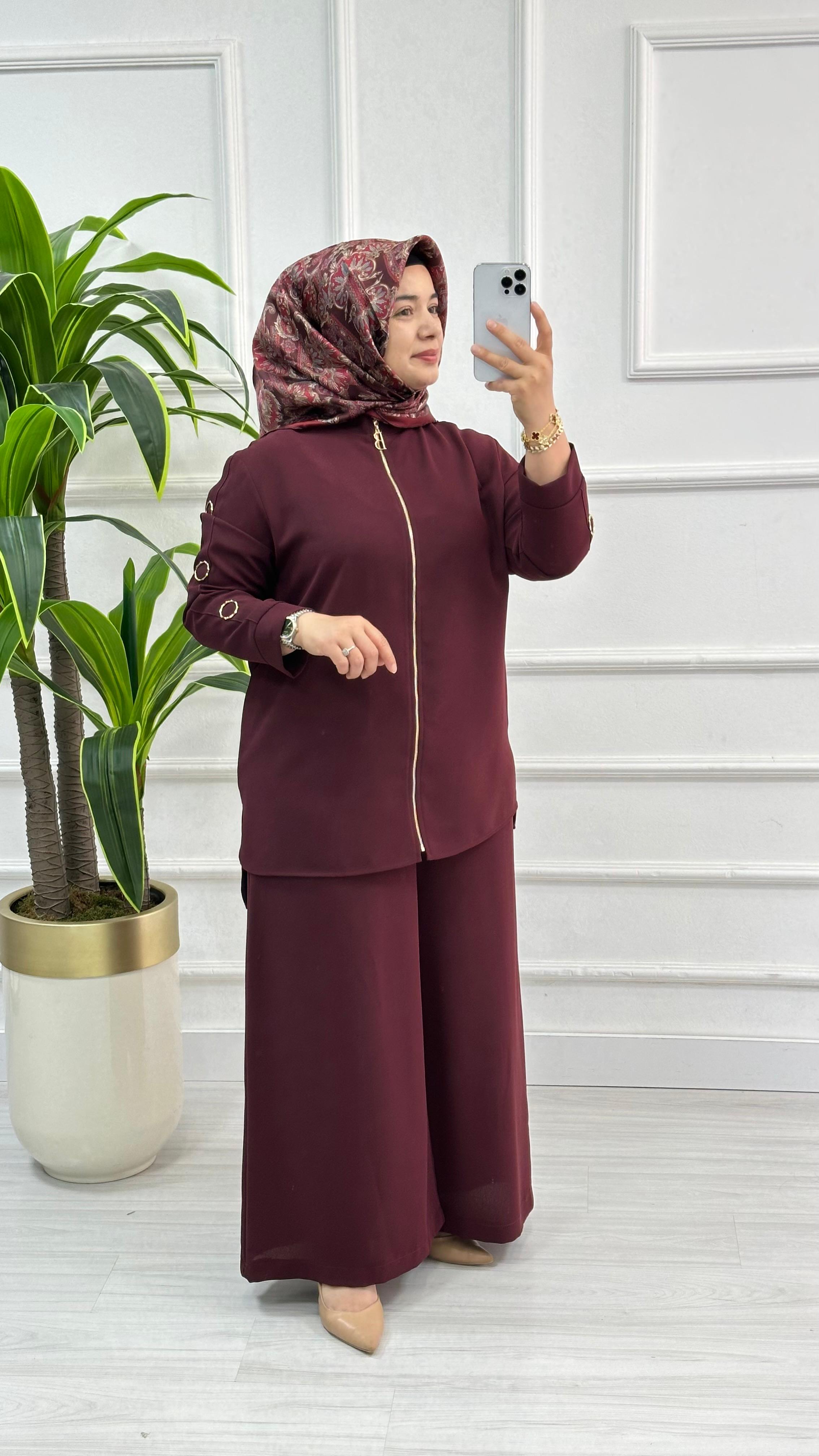Belli (Armine) Ceket ve Pantolonlu Krep Takım 6001
