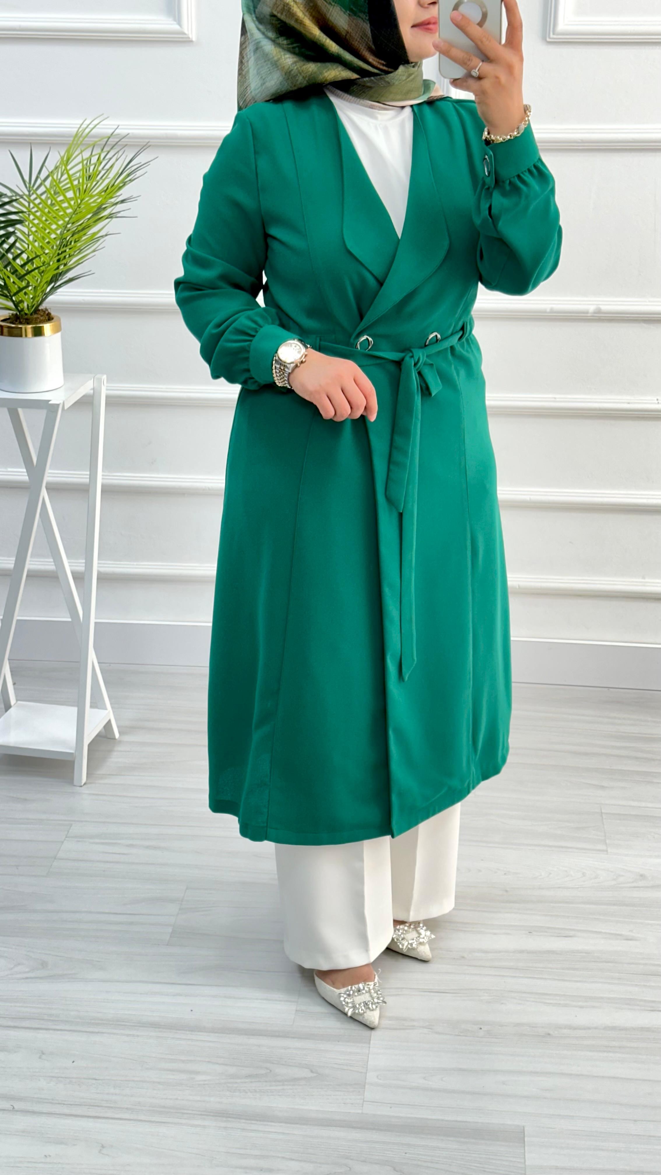 Melih Beli Büzgülü Çıt Çıtlı Giyçık 4239 - Benetton Yeşili