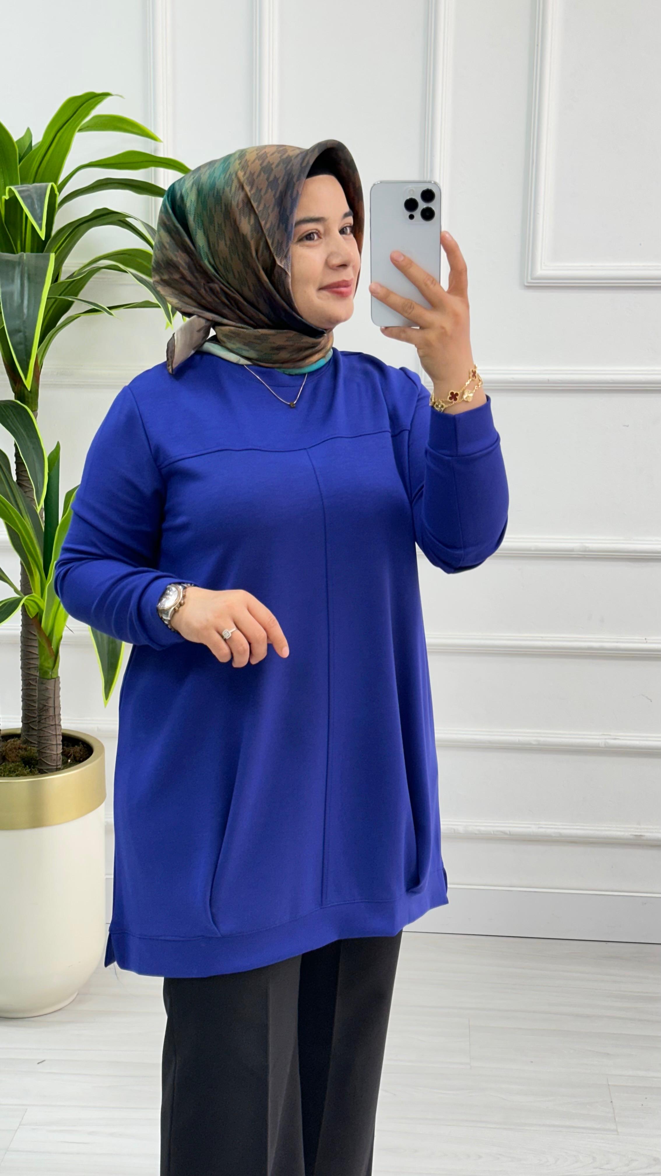 Kado Önü Pleli Osyho Tunik 7060 - saks