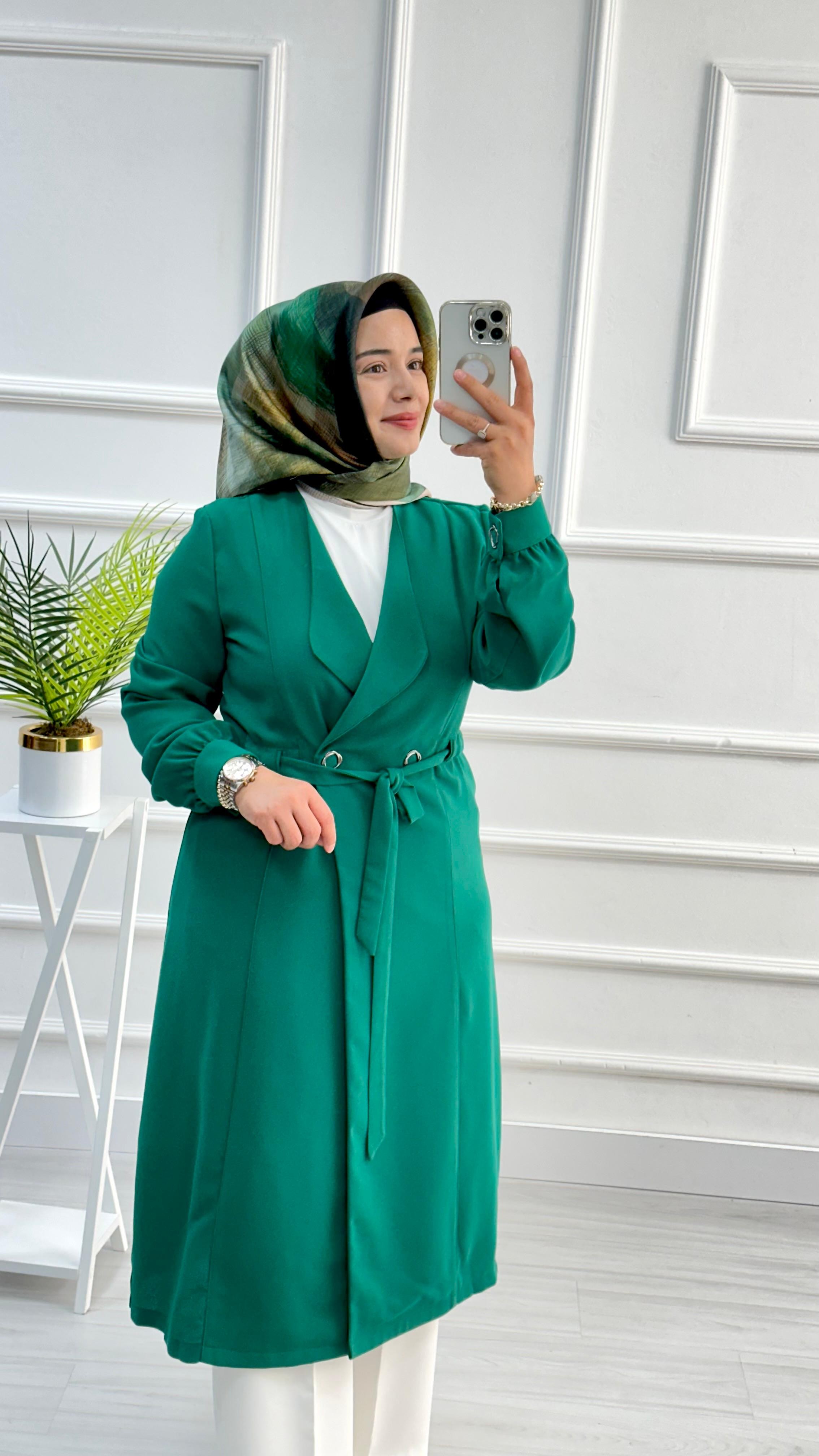 Melih Beli Büzgülü Çıt Çıtlı Giyçık 4239 - Benetton Yeşili
