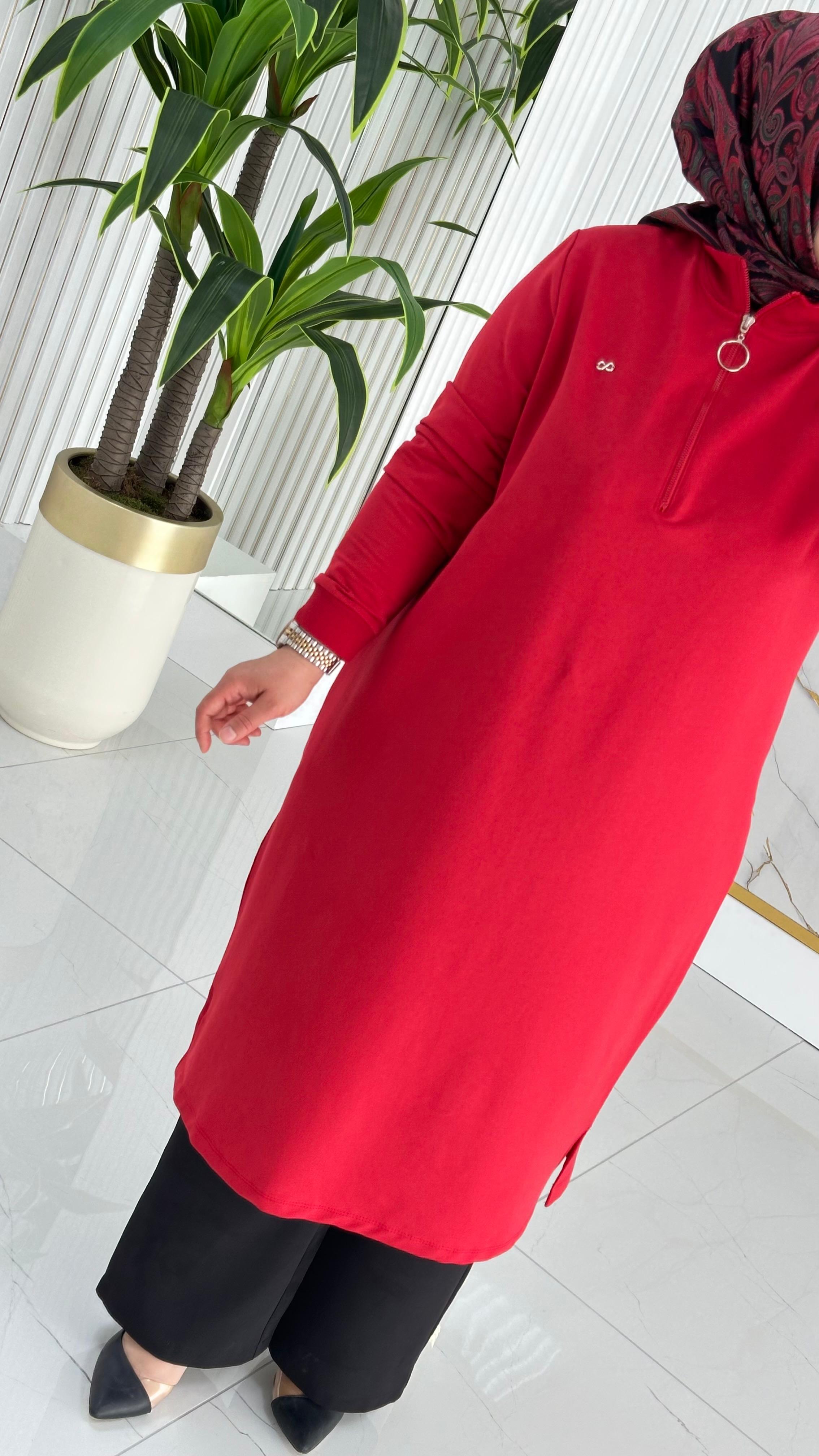 Dik Yaka Ribanalı Swet 7568 - Mercan