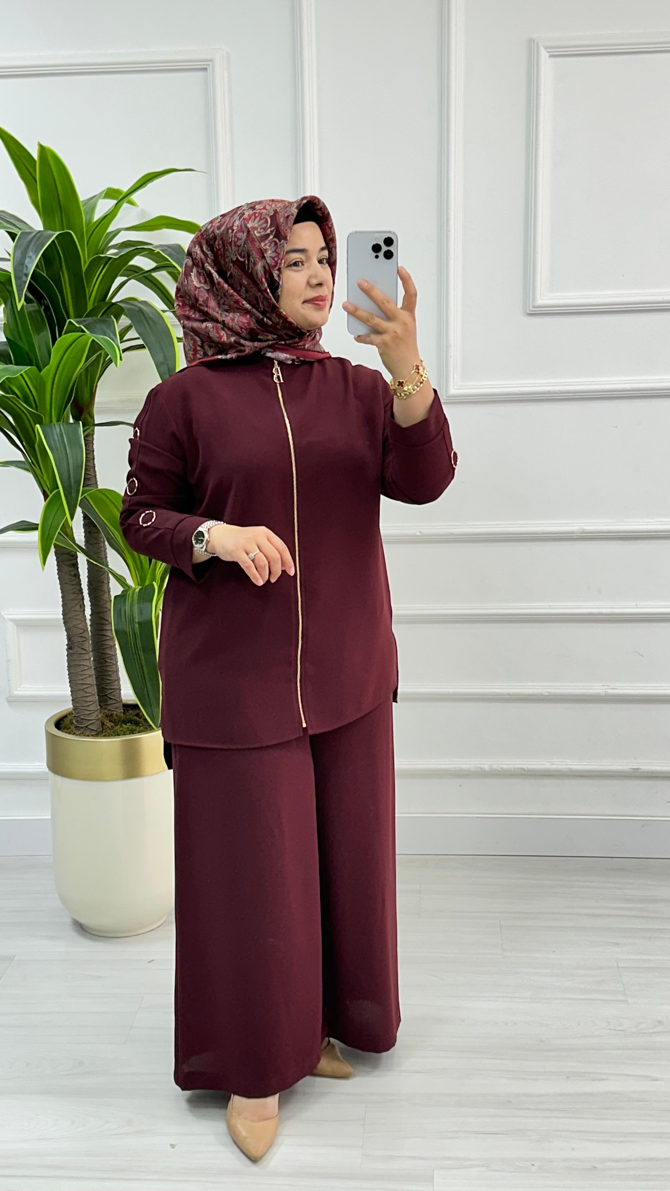 Belli (Armine) Ceket ve Pantolonlu Krep Takım 6001