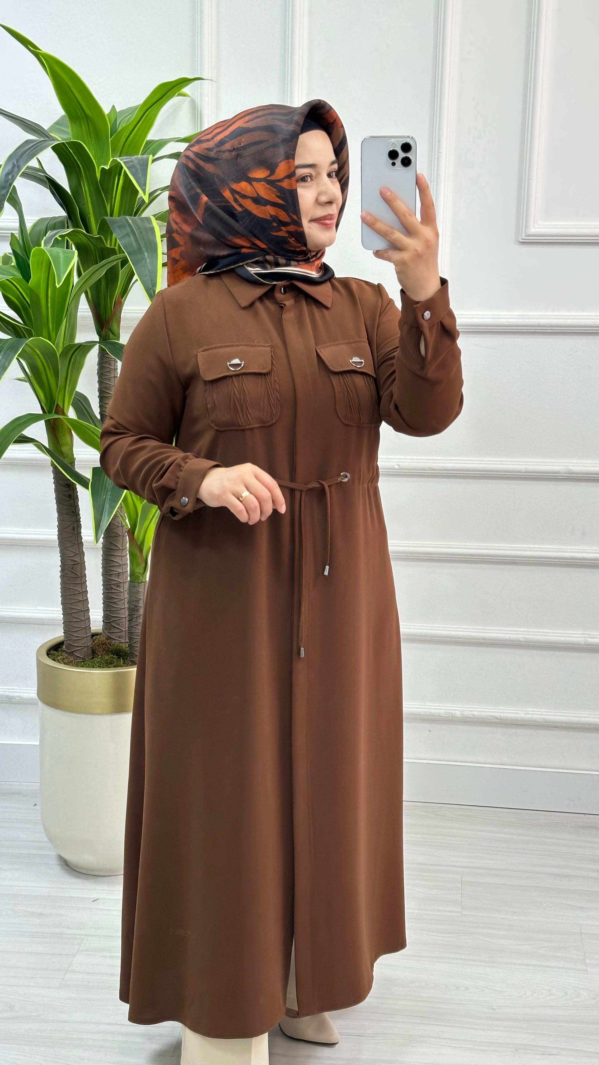 Moda Perfect Beli Büzgülü Gizli Düğmeli Uzun Boy Giy Çık 1550