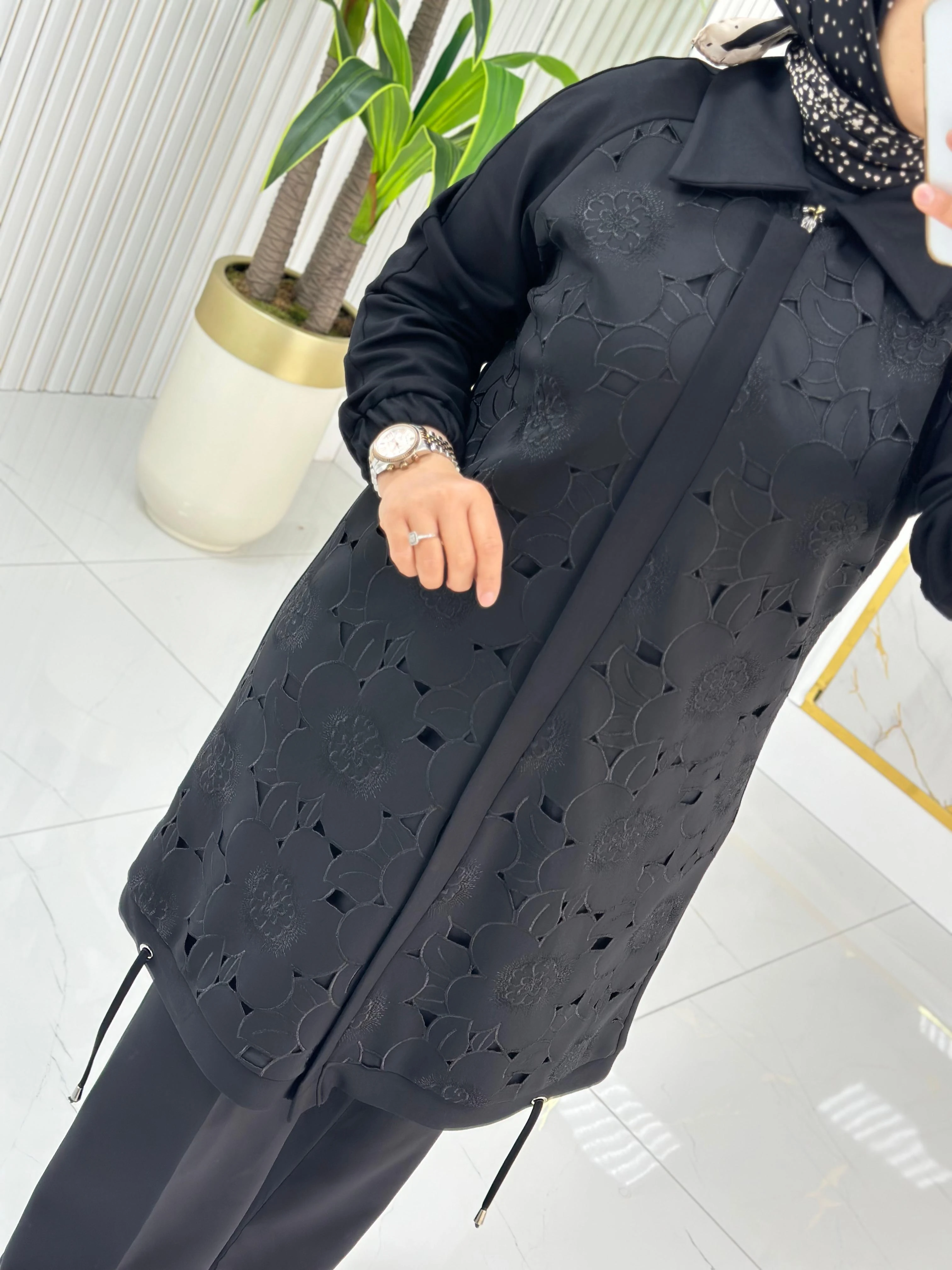 Haya Güpür Detaylı Tesettür Kap 1636