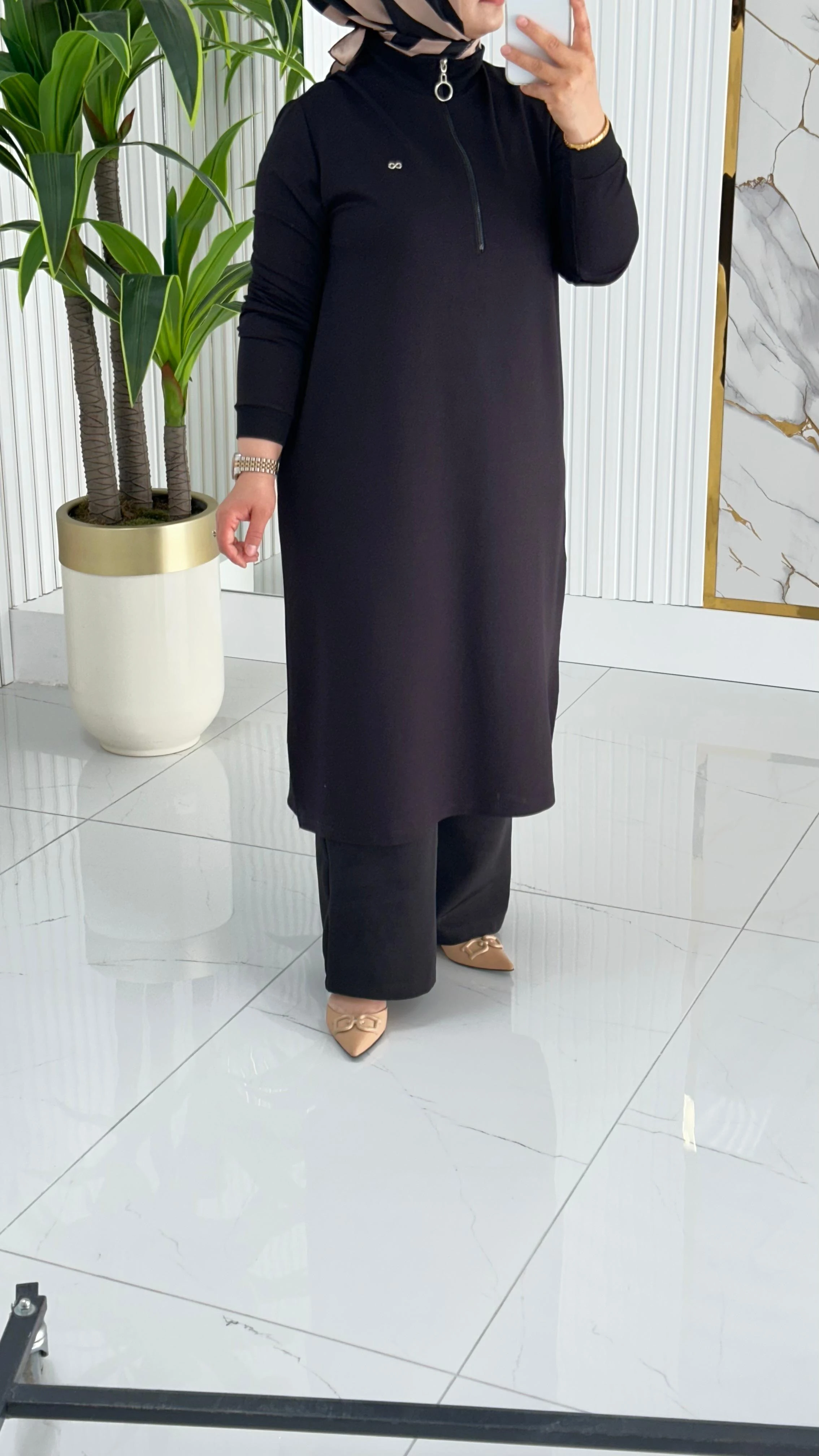 Dik Yaka Ribanalı Swet 7568 - Siyah