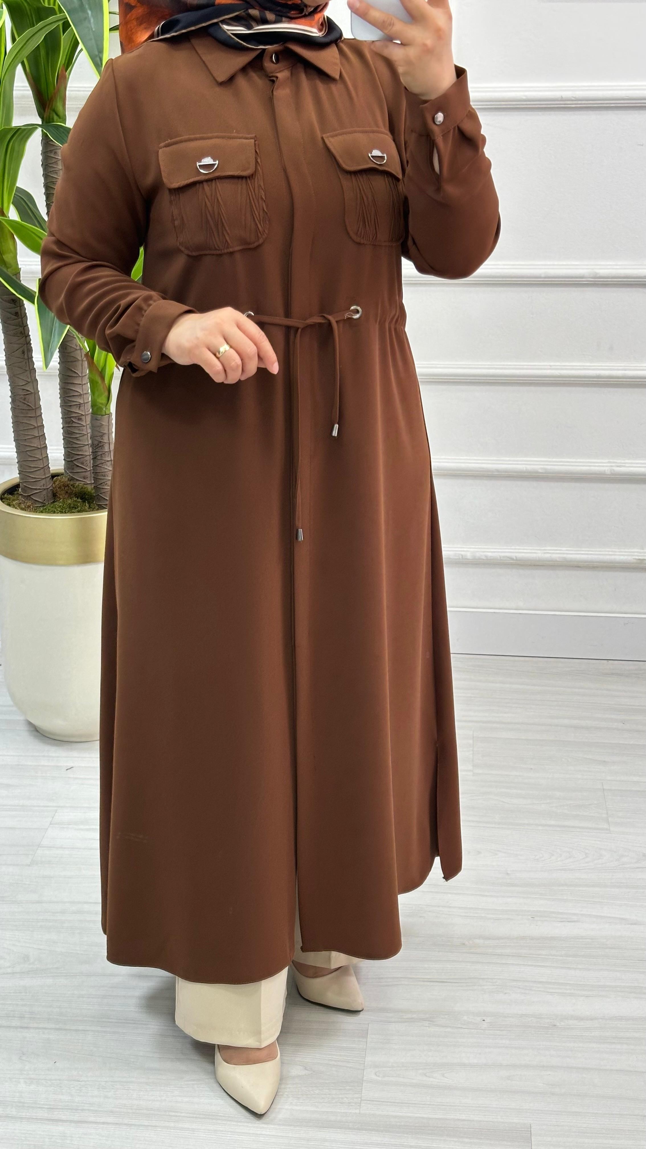 Moda Perfect Beli Büzgülü Gizli Düğmeli Uzun Boy Giy Çık 1550
