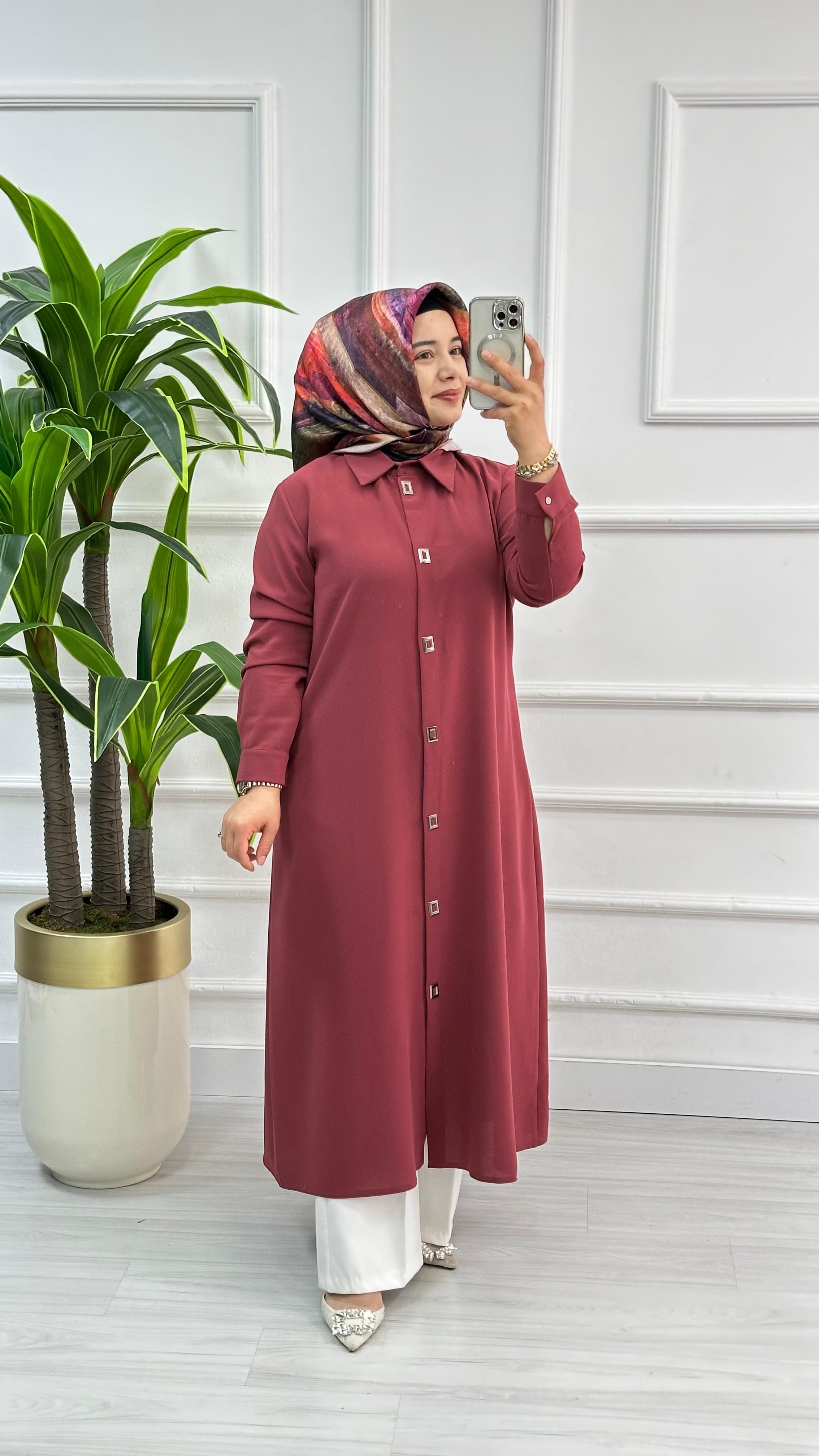 Çınar Özkan Çıt Çıtlı Uzun Tunik 2132