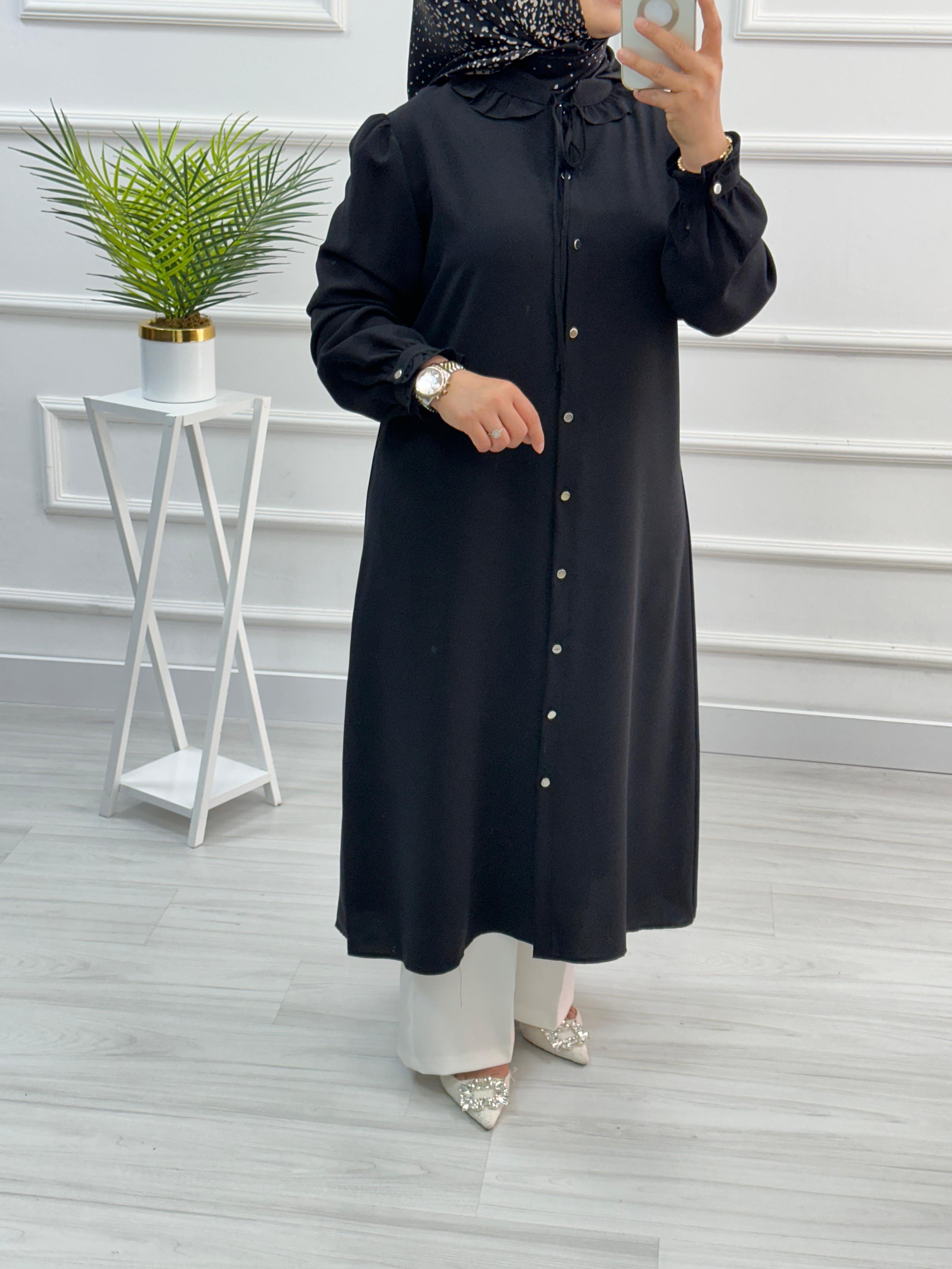 Alesya Yakası Fırfırlı Uzun Tunik 4608