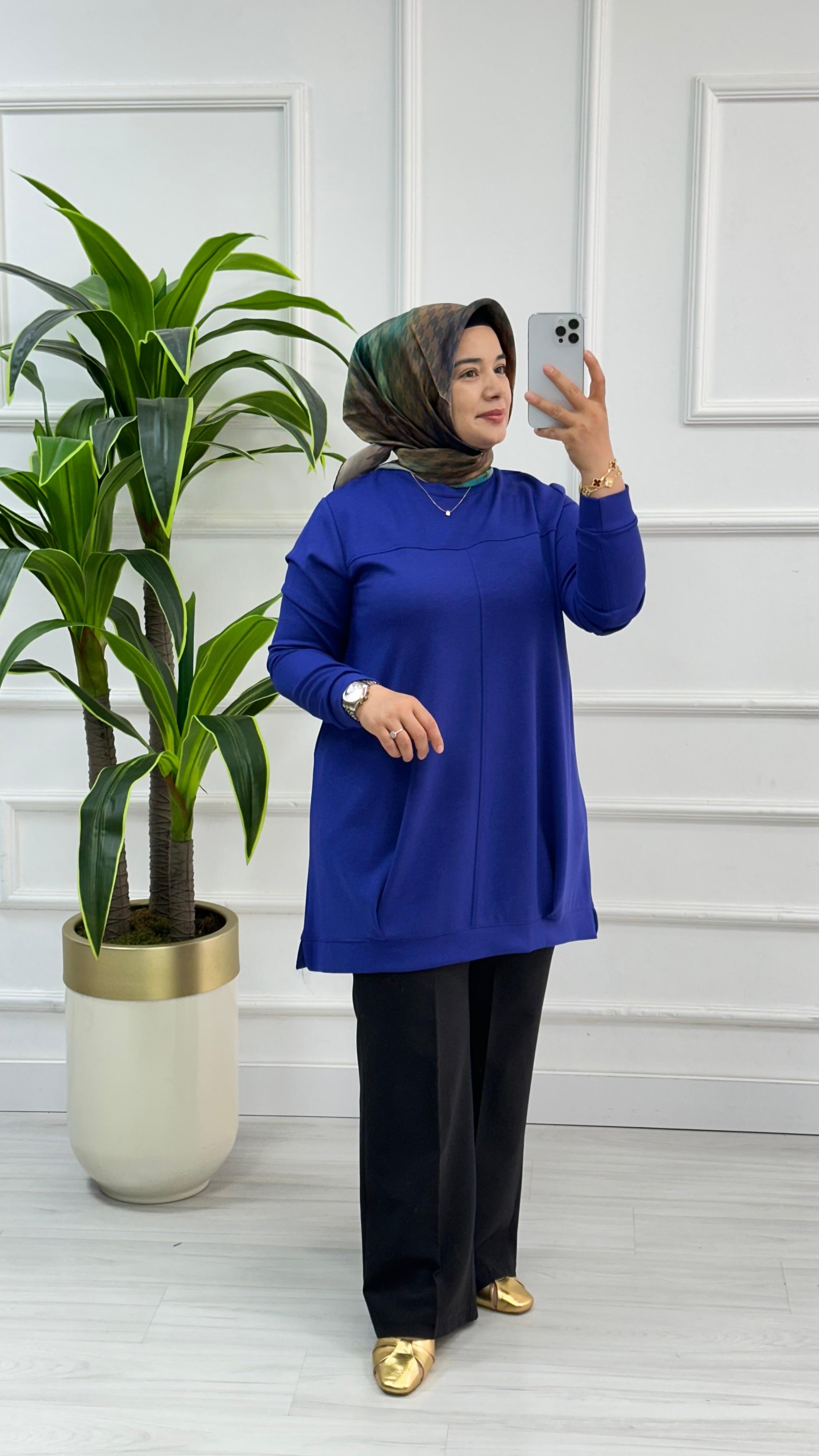 Kado Önü Pleli Osyho Tunik 7060 - saks