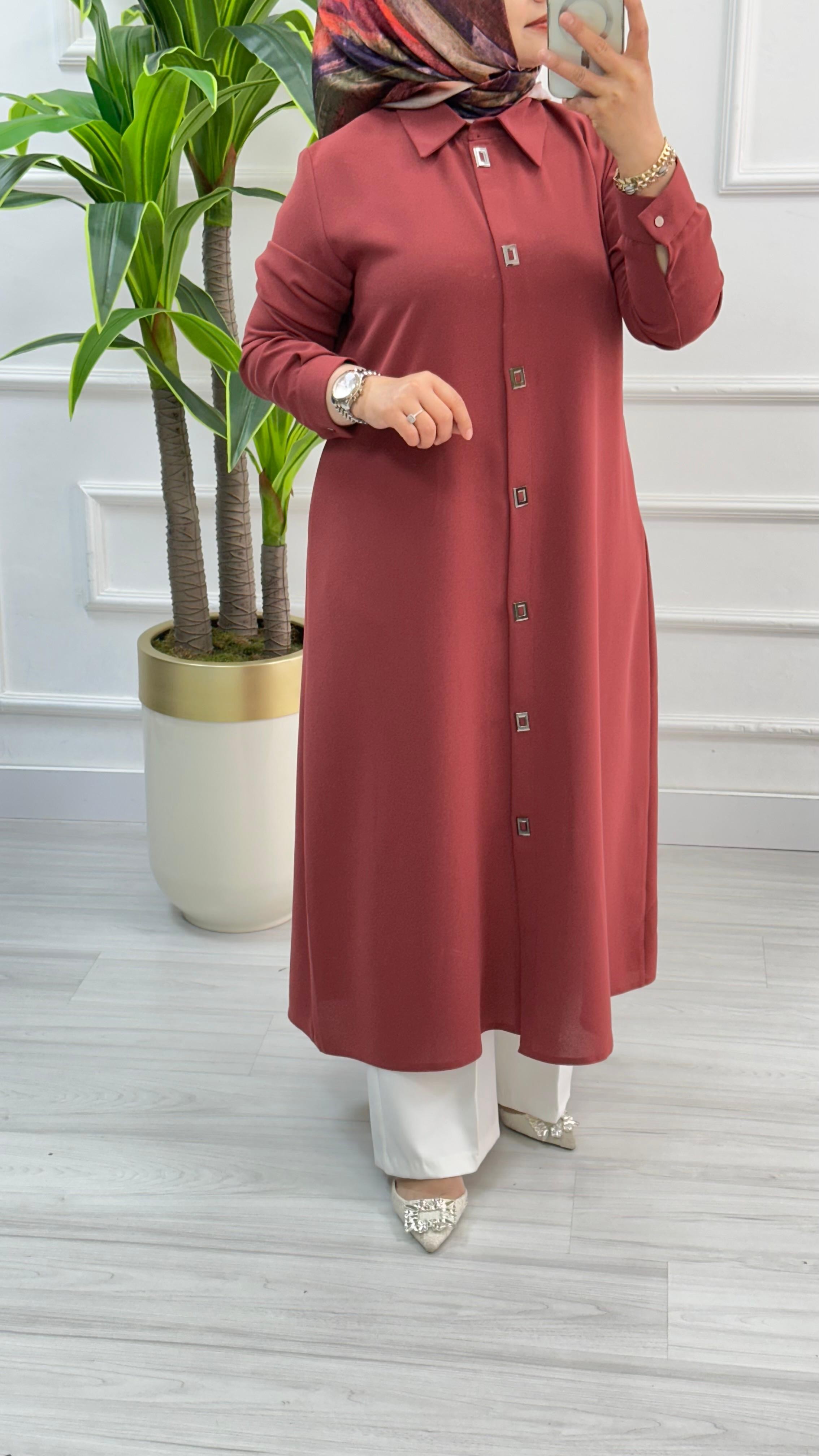 Çınar Özkan Çıt Çıtlı Uzun Tunik 2132