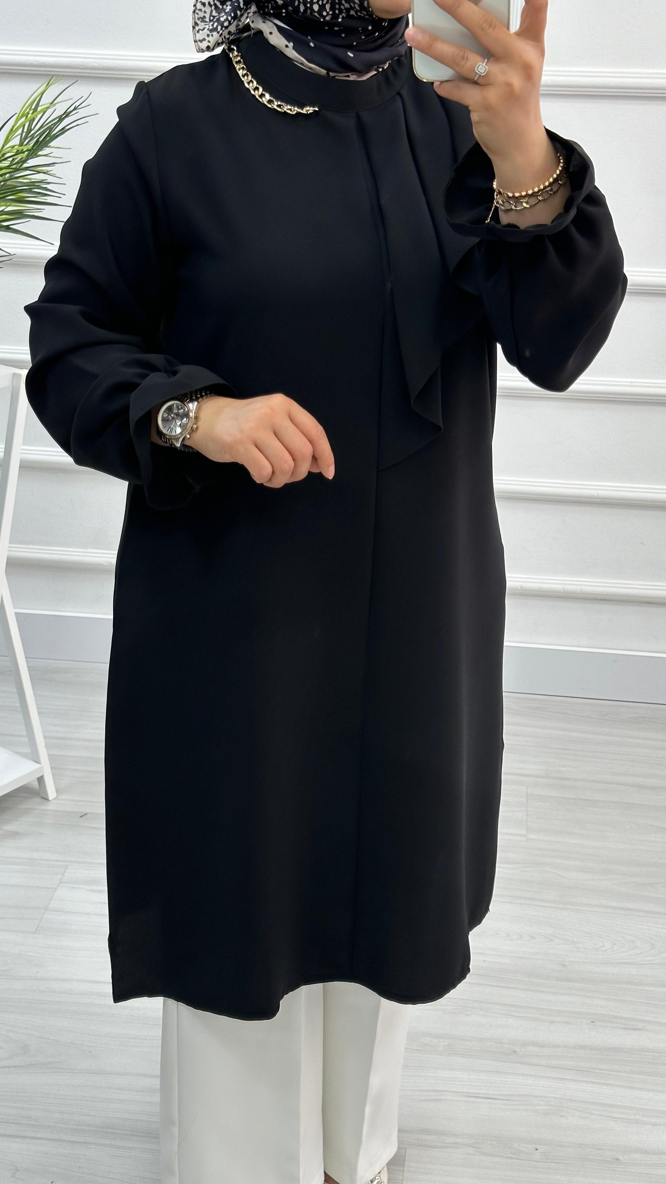 Alesya Önü Pileli Yakası Zincir Detaylı Tunik 4739