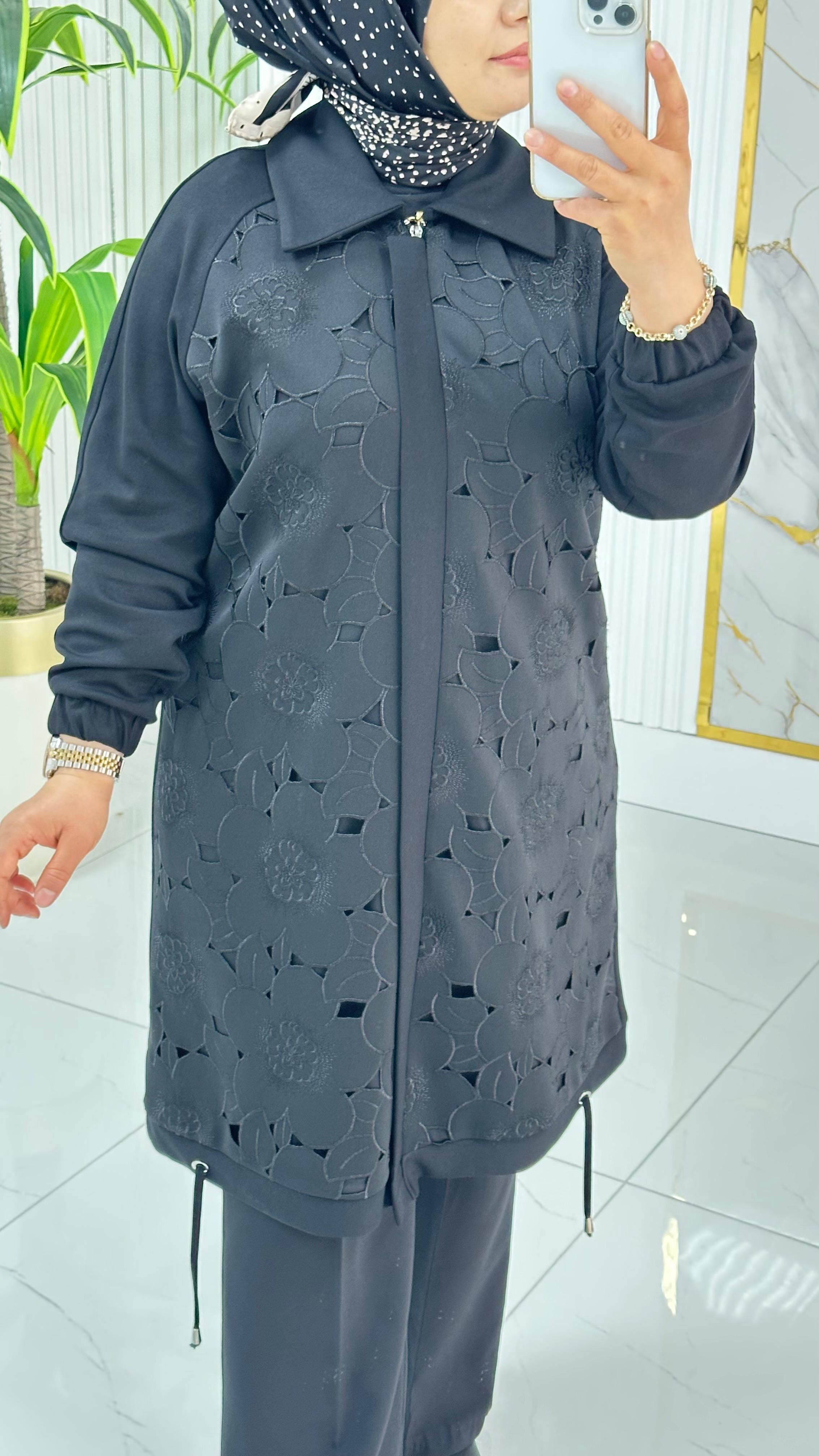 Haya Güpür Detaylı Tesettür Kap 1636