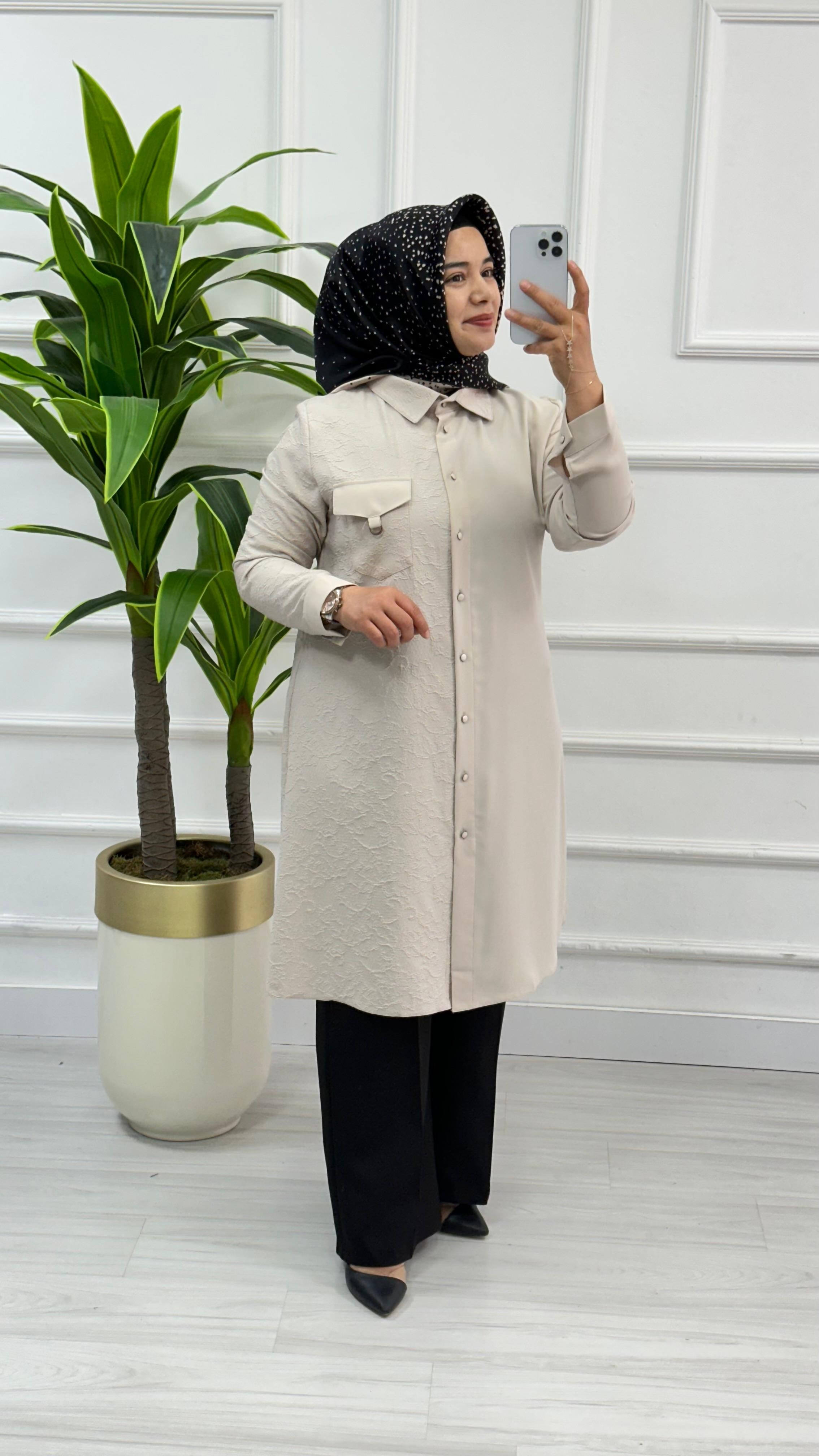 Qetenn Jakarlı Garnili Tunik 2914